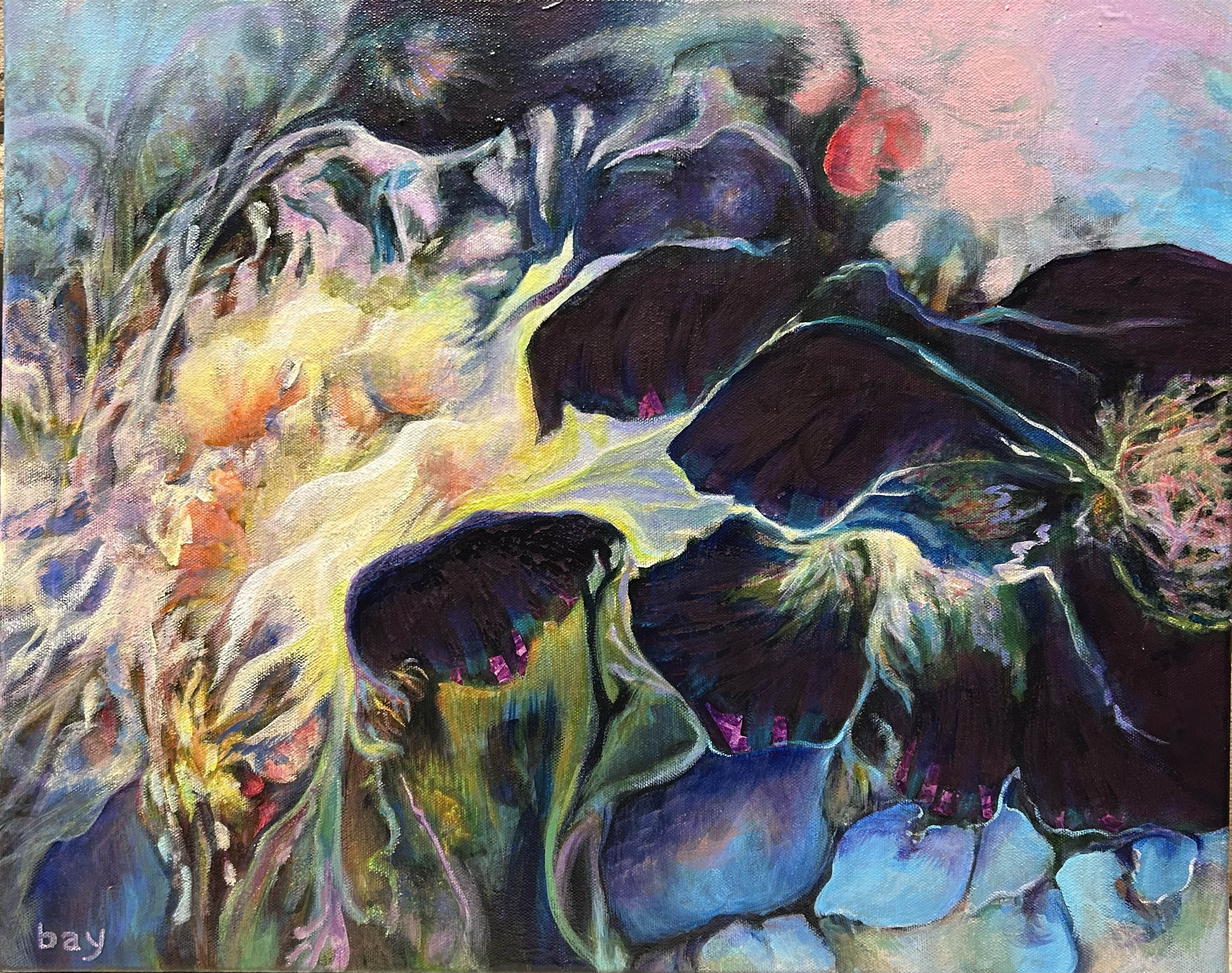 "I Go Back and Forth"  16x20"  Mixed Media