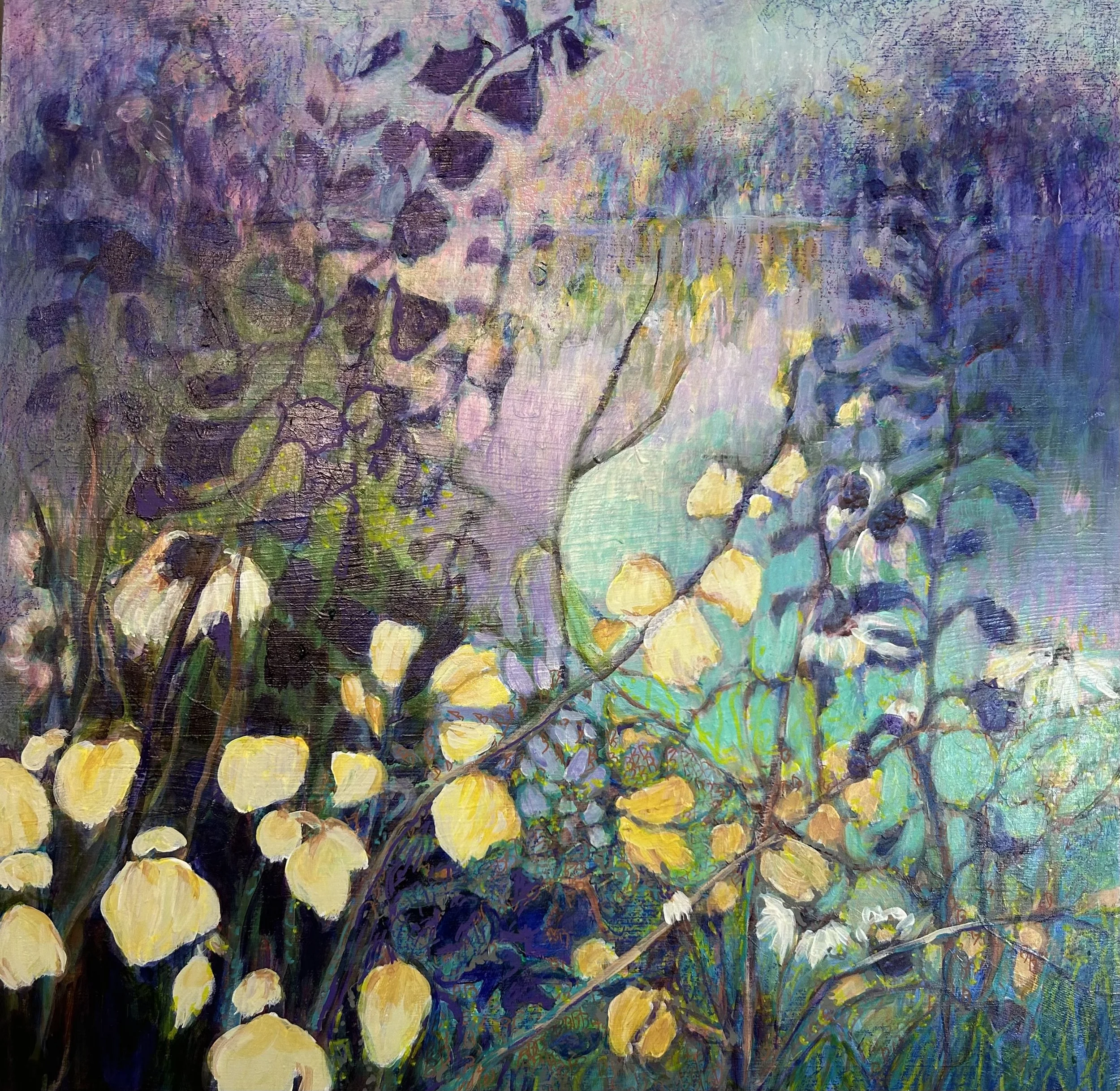 "Purple Sensation"  16x16"  Mixed Media