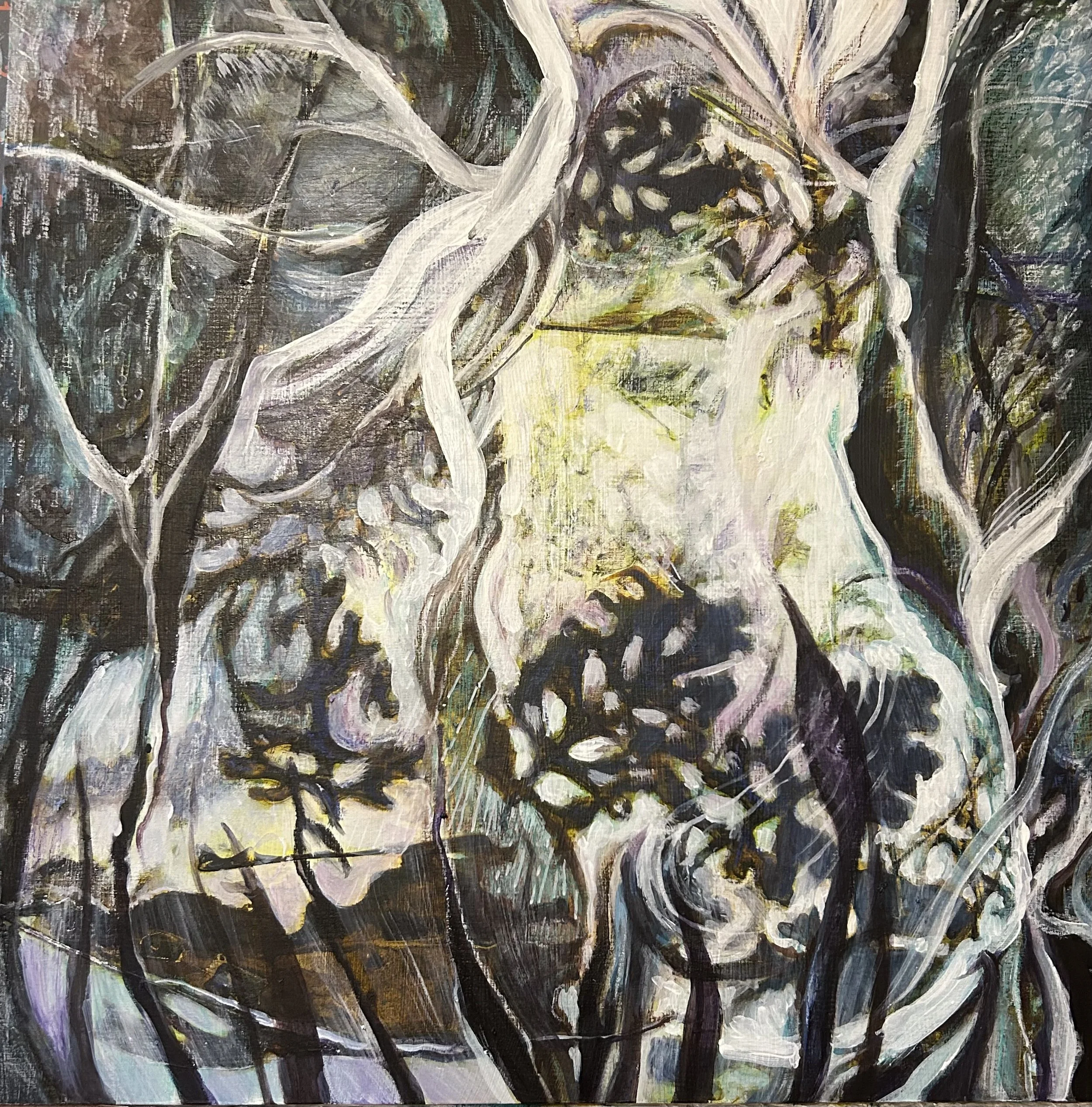 "December Winds"  16x16"  Mixed Media