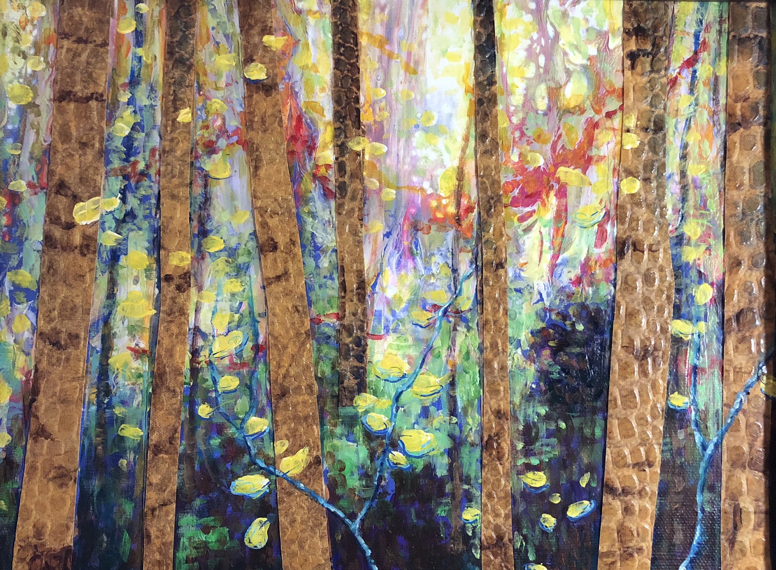 "Birch Forest"  8x10"  Mixed Media