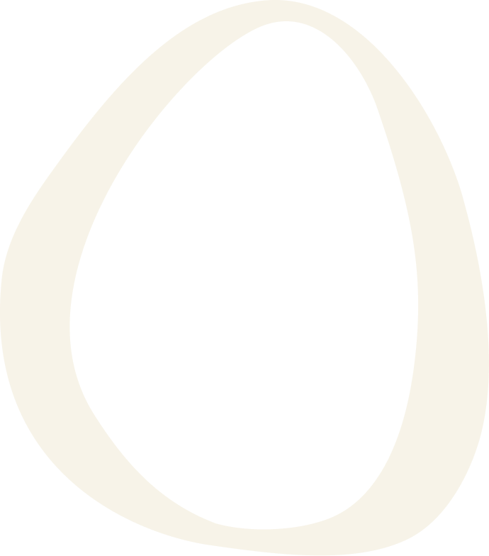 A black and white illustration of an irregular oval shape with a thick white border.