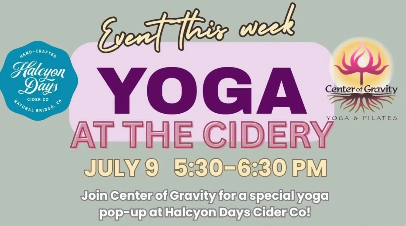 Join us Thursday, July 9th for Yoga in the Orchard! Don&rsquo;t forget we have amazing ciders, tons of outdoor seating and a newly remodeled indoor seating area!! See you at The Cidery!