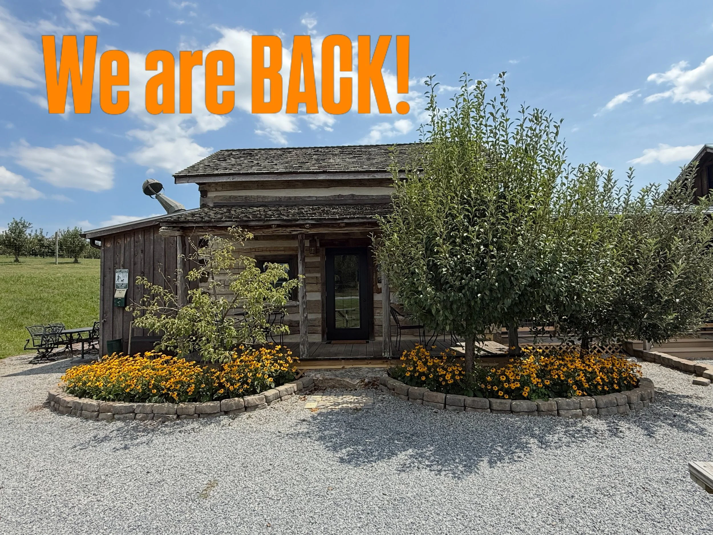 &hellip;and we are BACK at our Happy Place! The Cidery is OPEN Thursdays/Fridays 2-7, Saturdays 12-7 and Sundays 12-6! Indoor and Ourdoor seating available, TV&rsquo;s, pet friendly, outside food welcome and really great cider!!! See you soon!! #natu