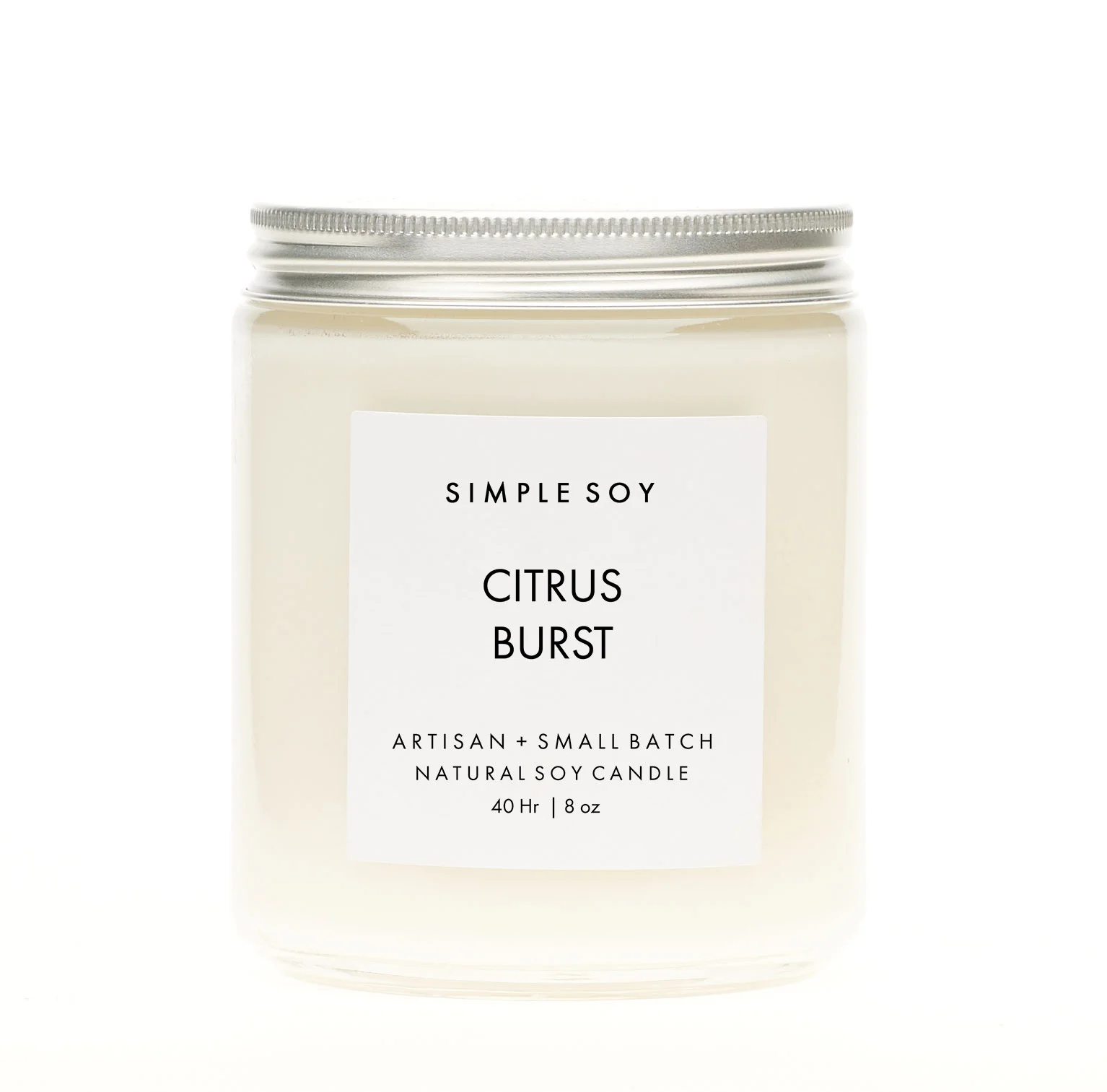 Citrus Burst Mantle Jar, Scented Soy Candle, 8 oz