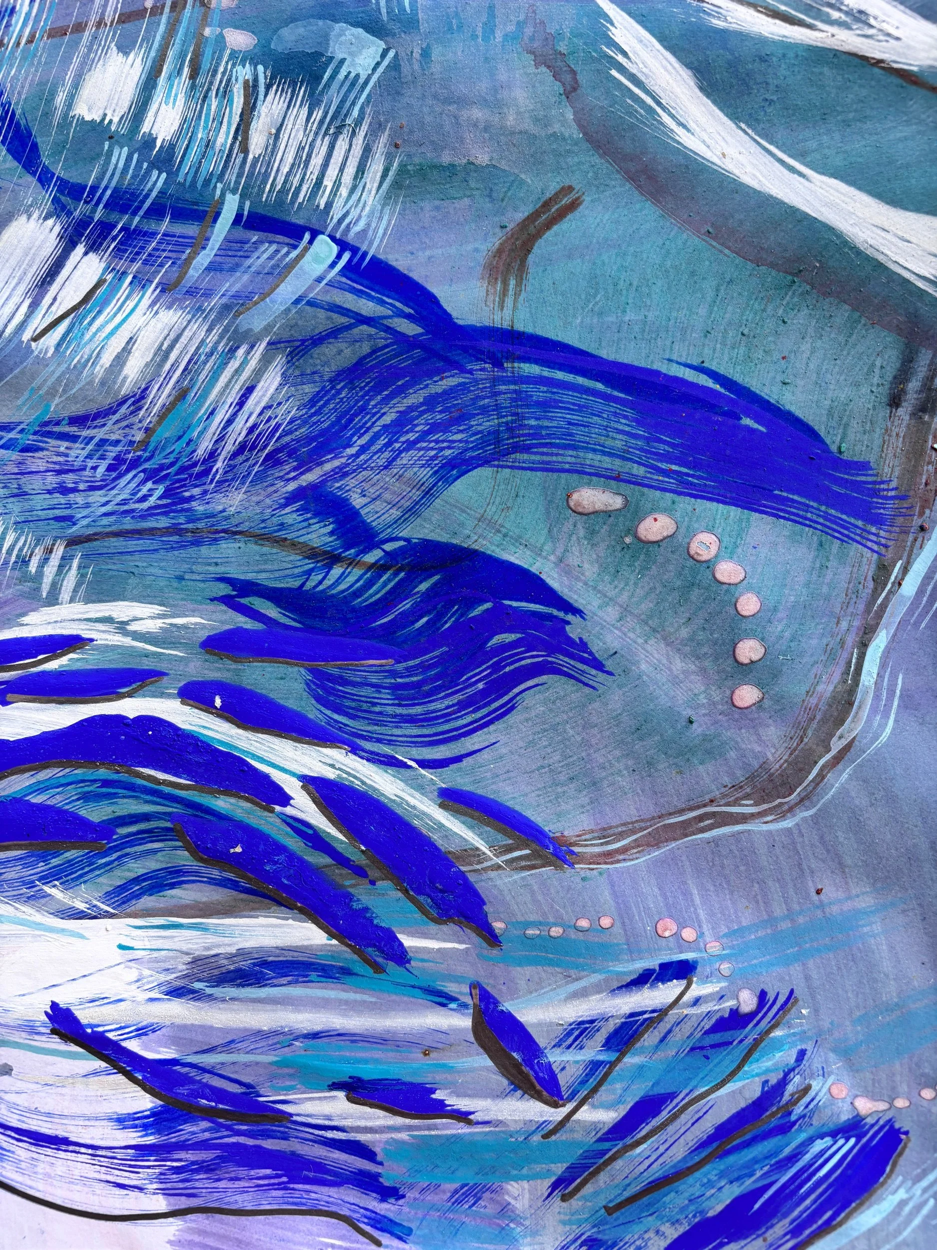Diaspora V, acrylique, collage et marqueur sur papier, 41.7 x 59 cm, par Keren Schwarz