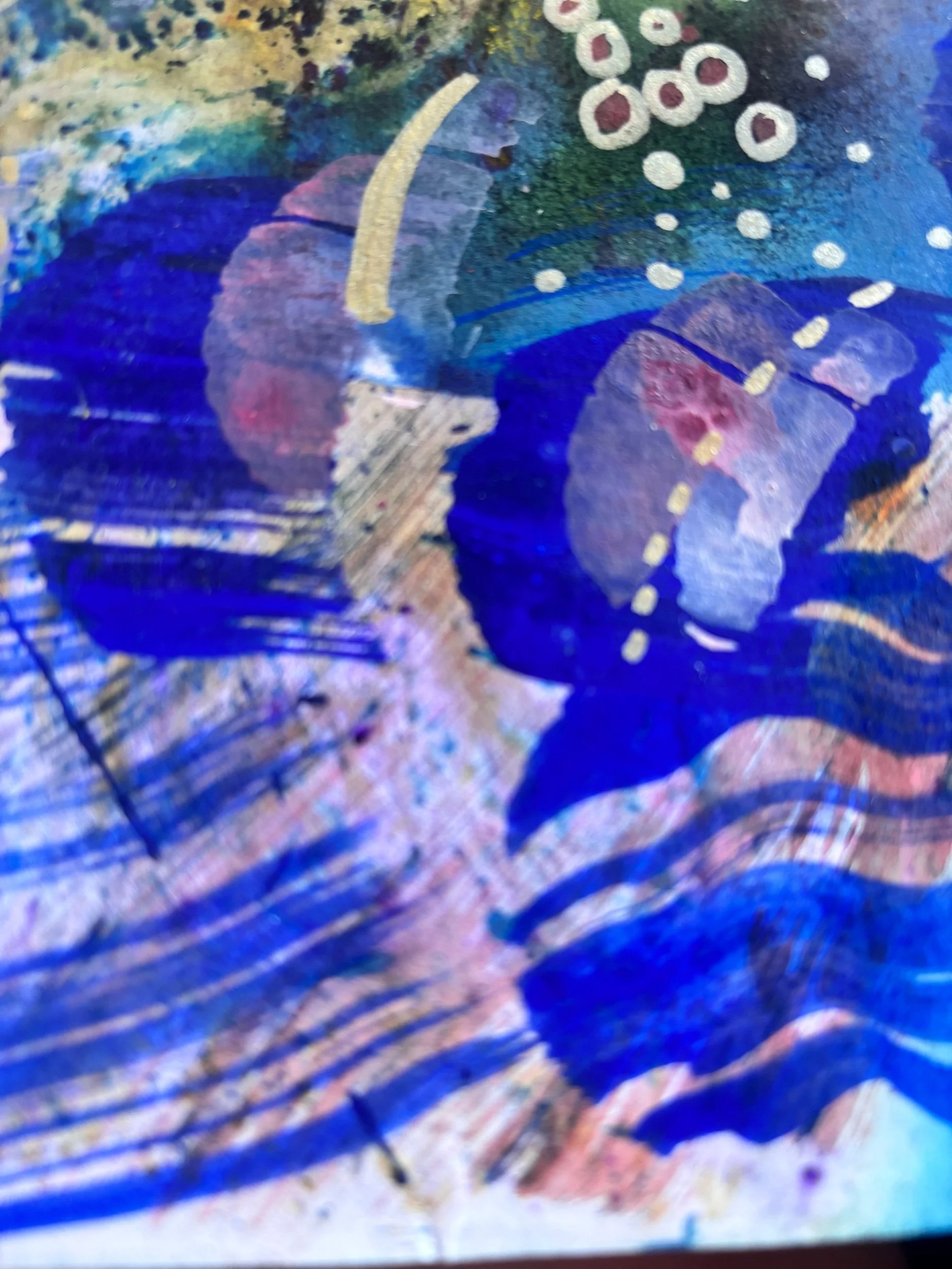 Eclore V, acrylique, pigments et marqueur sur papier, 41.7 x 59 cm, par Keren Schwarz