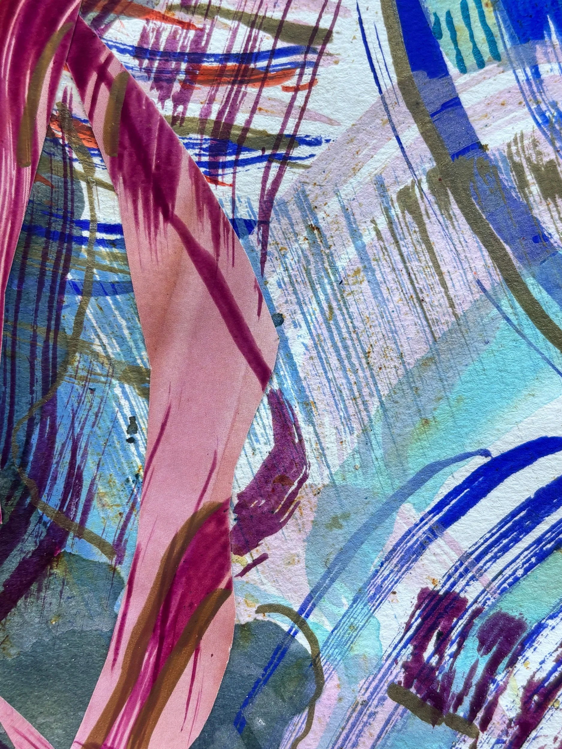Eclore III, pigments, marqueur et encre sur papier, 32 x 24 cm, par Keren Schwarz