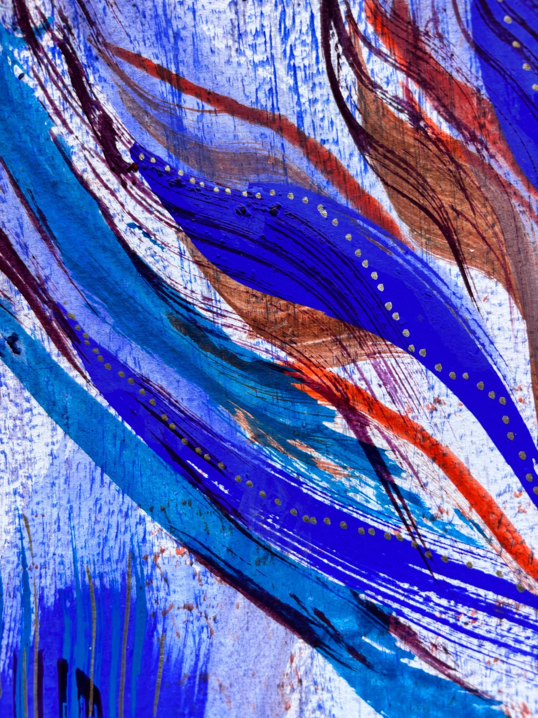 Eclore I, pigments, marqueur et encre sur papier, 32 x 24 cm, par Keren Schwarz