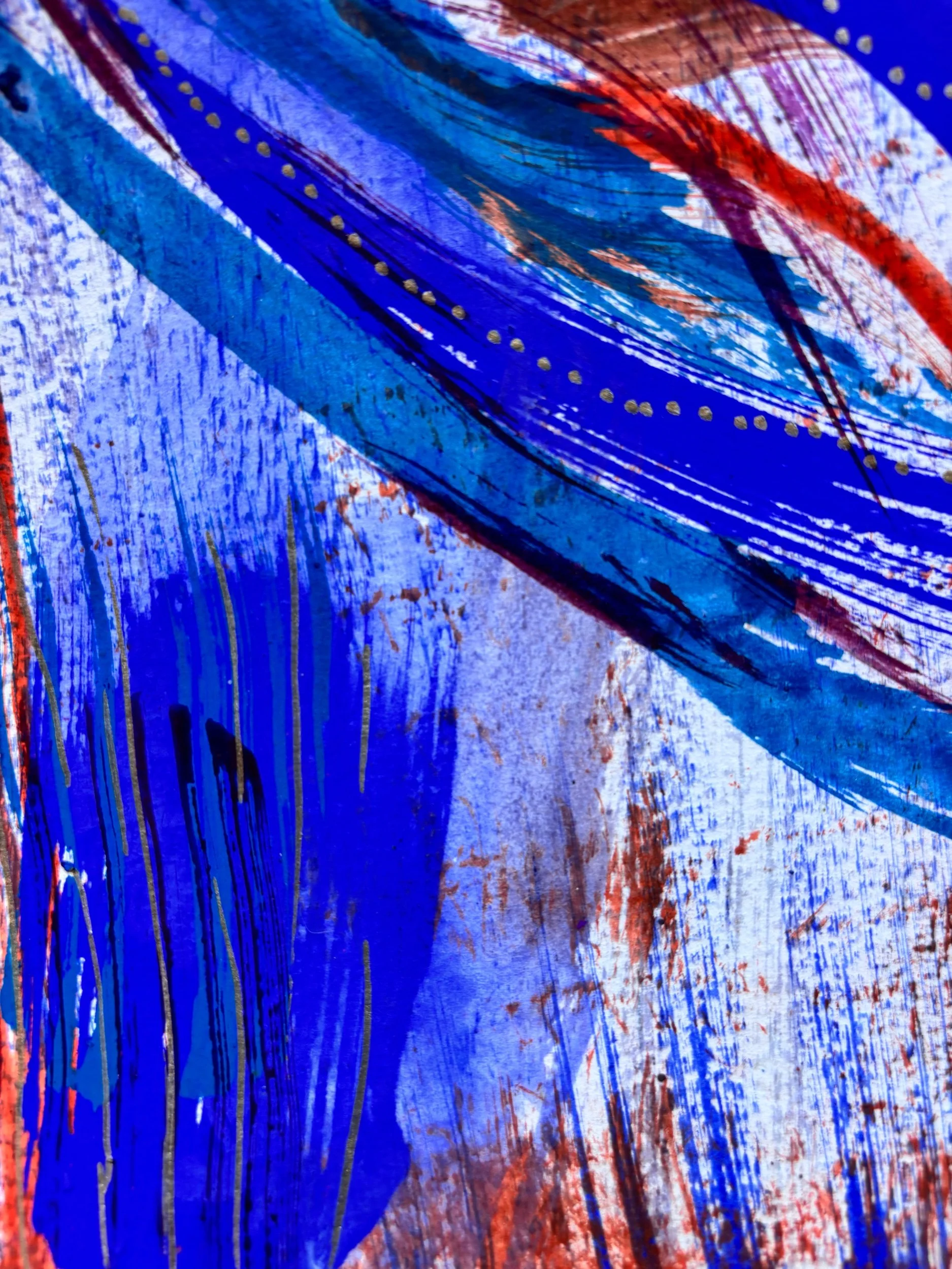 Eclore I, pigments, marqueur et encre sur papier, 32 x 24 cm, par Keren Schwarz