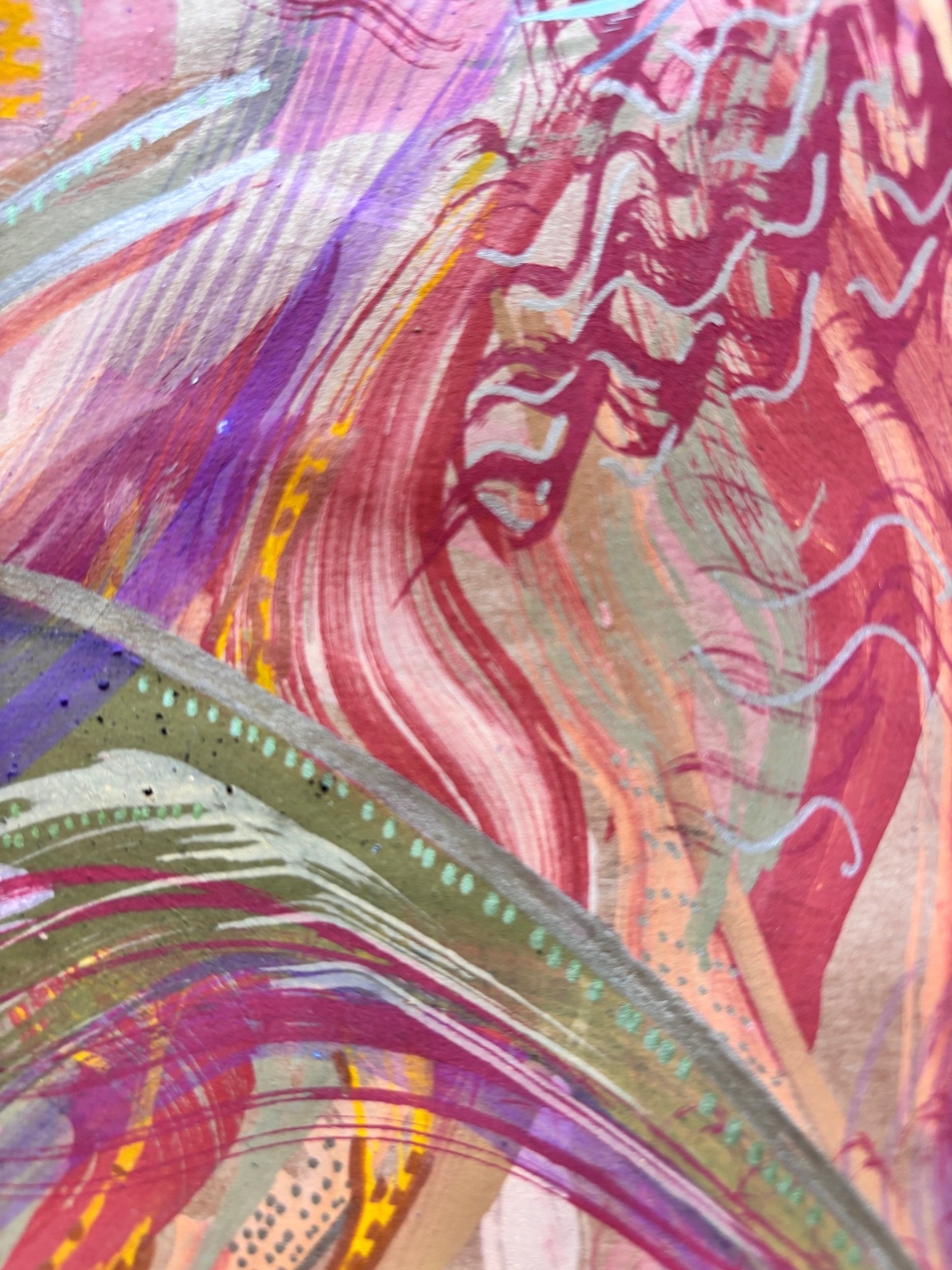 Diaspora III, acrylique et pigments sur papier, 21.7 x 29 cm, par Keren Schwarz