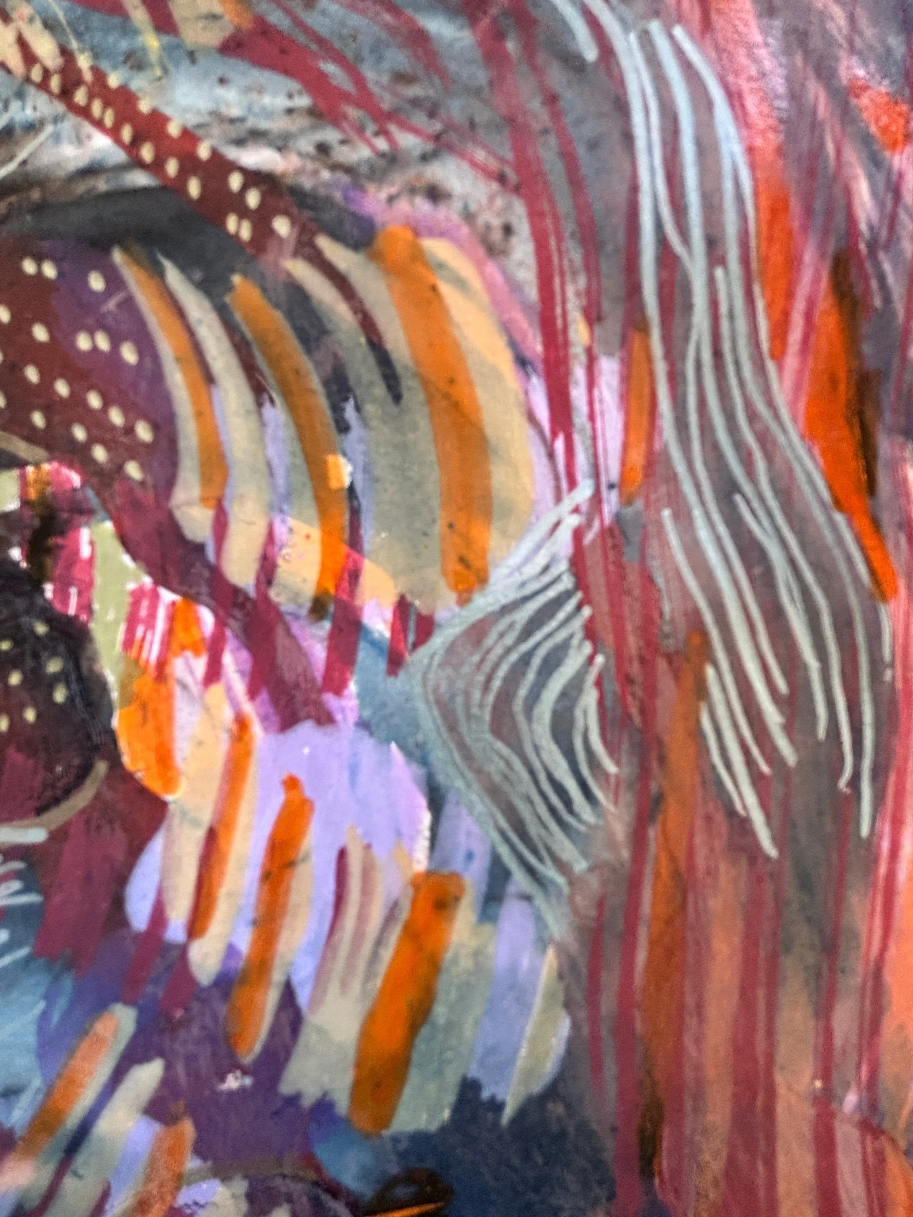 Eclipse III, pigments, marqueur et encre sur papier, 32 x 24 cm, par Keren Schwarz