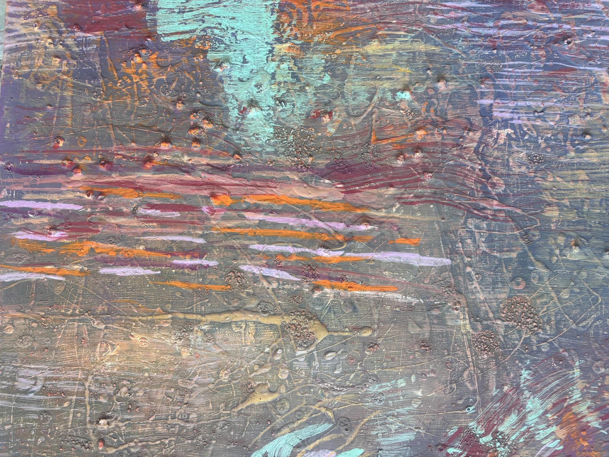 Spirale, acrylique et pigments sur toile, 65 x 90 cm, par Keren Schwarz