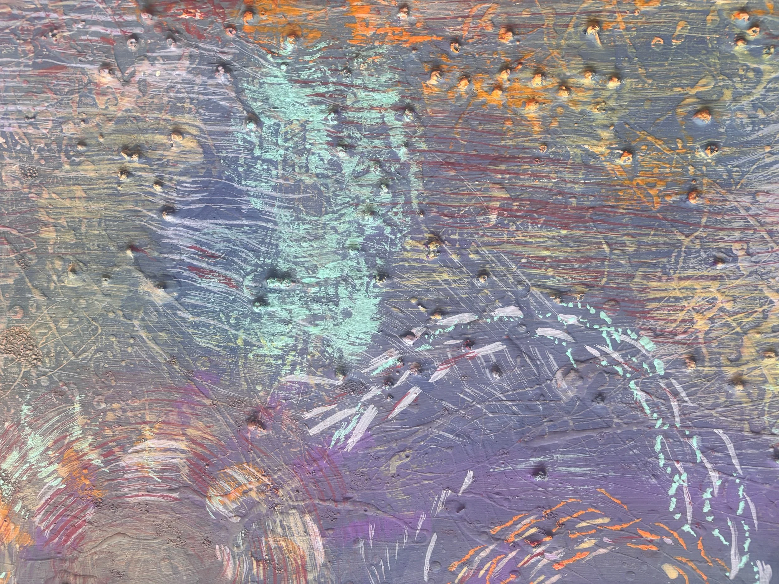 Spirale, acrylique et pigments sur toile, 65 x 90 cm, par Keren Schwarz