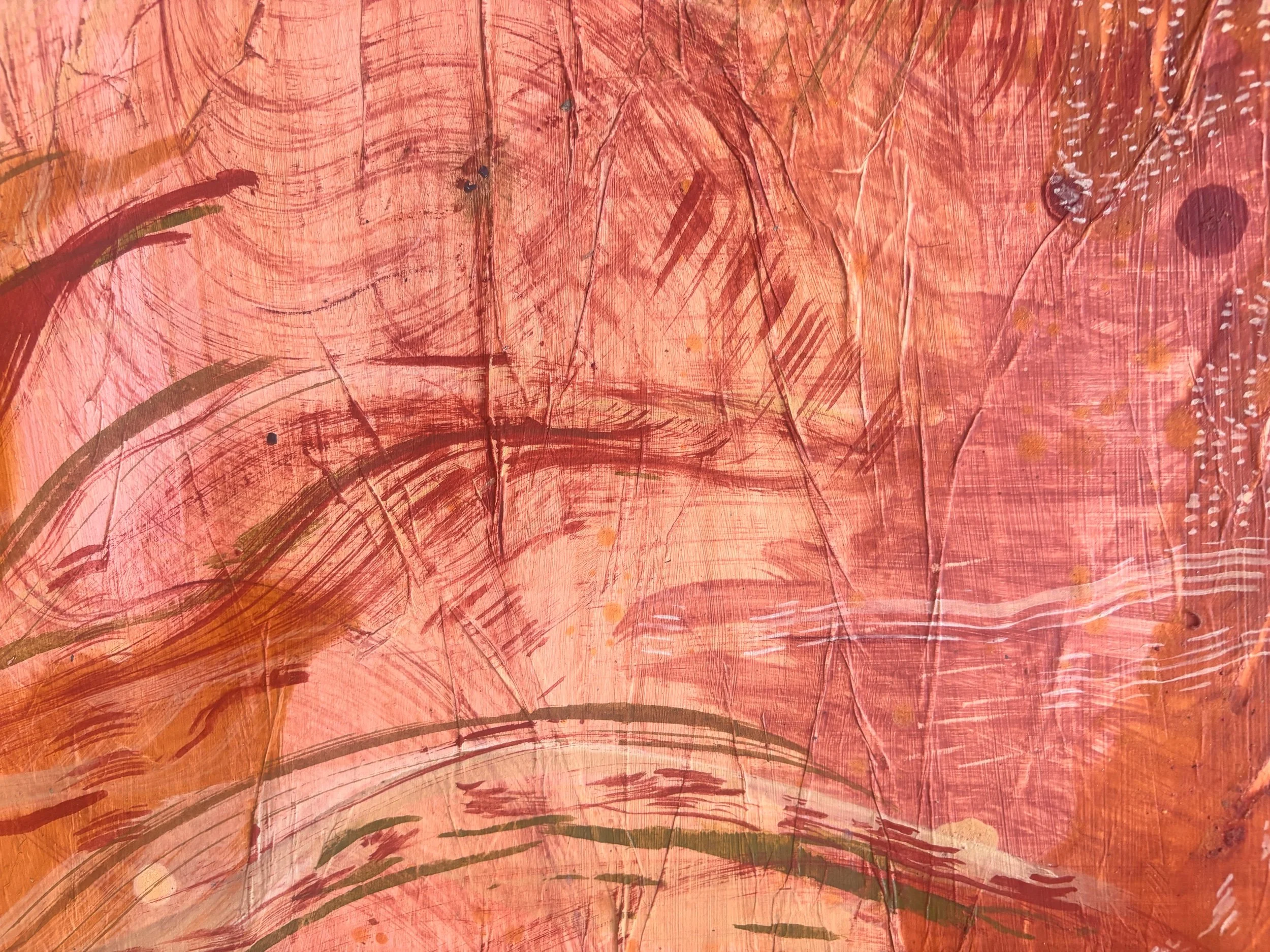 Envol, acrylique et pigments naturels sur toile, 70 x 100 cm, par Keren Schwarz