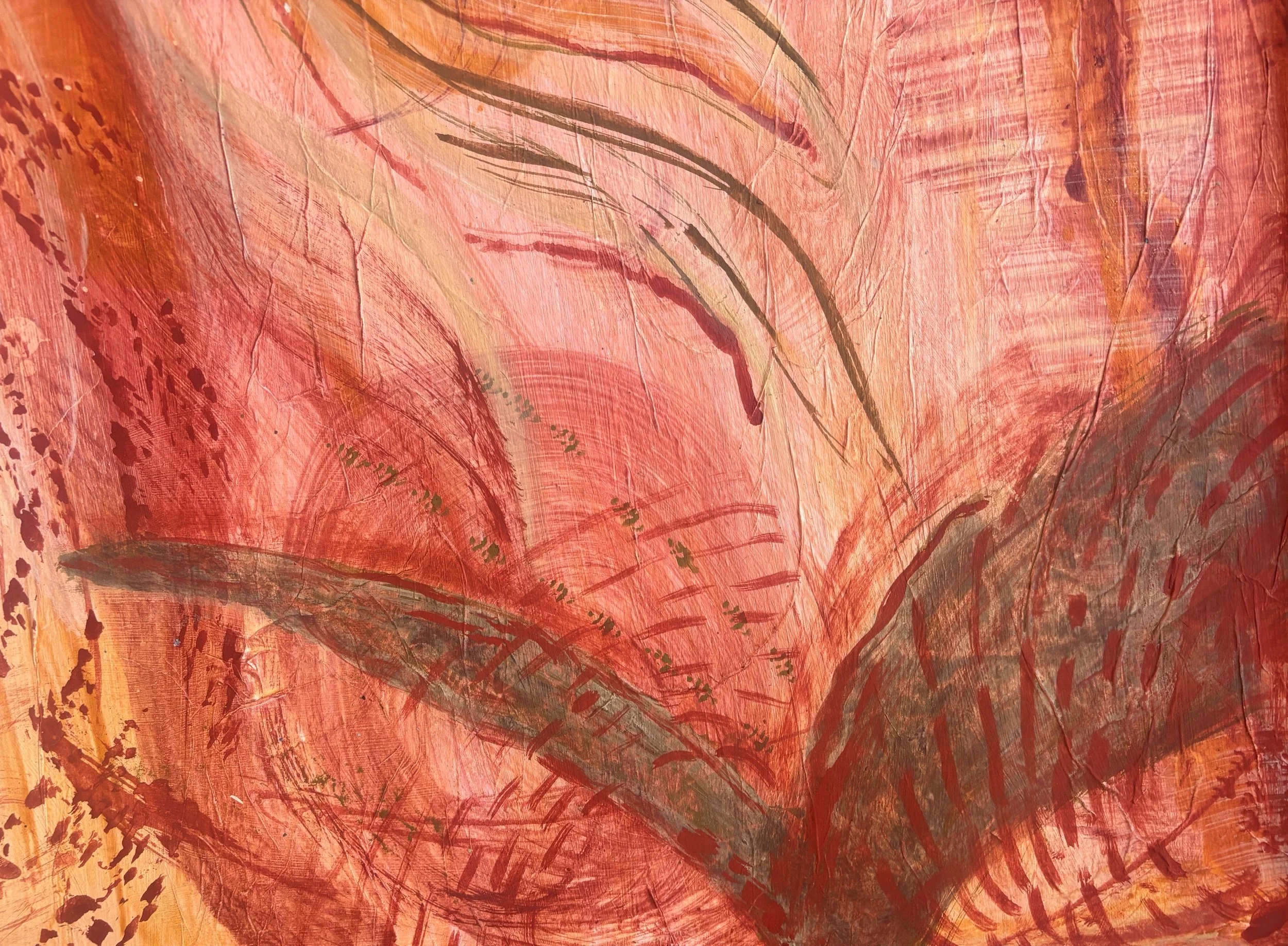 Envol, acrylique et pigments naturels sur toile, 70 x 100 cm, par Keren Schwarz