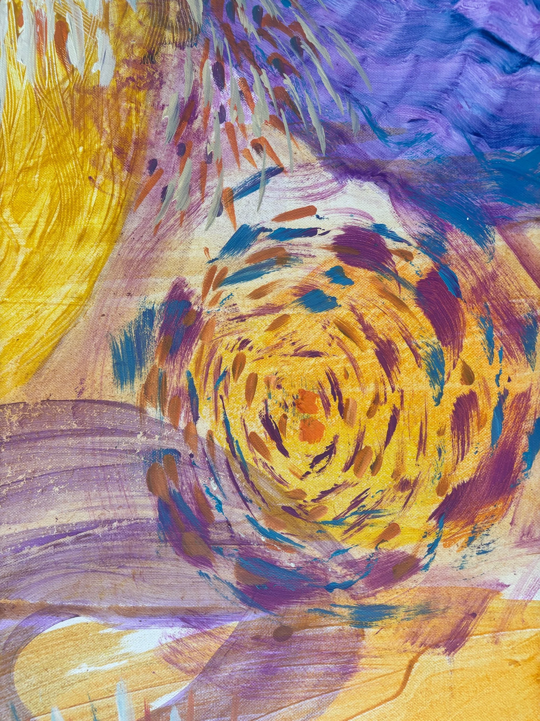 Éclat, acrylique et pigments sur toile, 116 x 89 cm, par Keren Schwarz