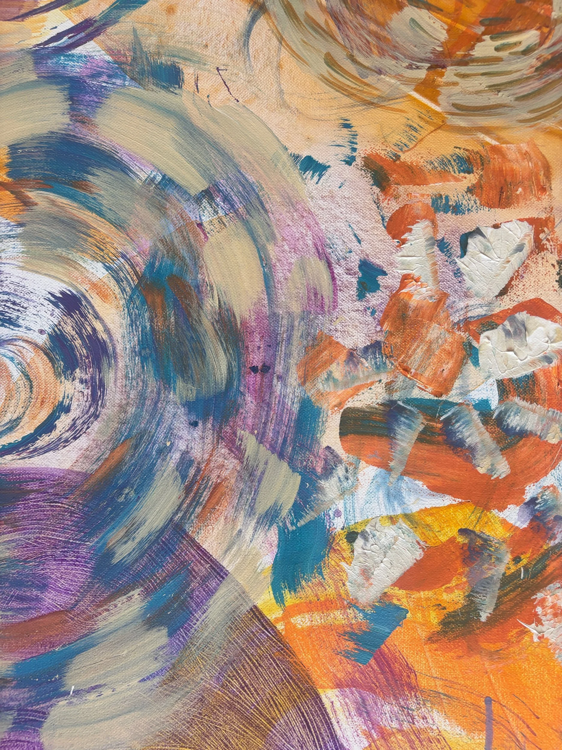 Éclat, acrylique et pigments sur toile, 116 x 89 cm, par Keren Schwarz