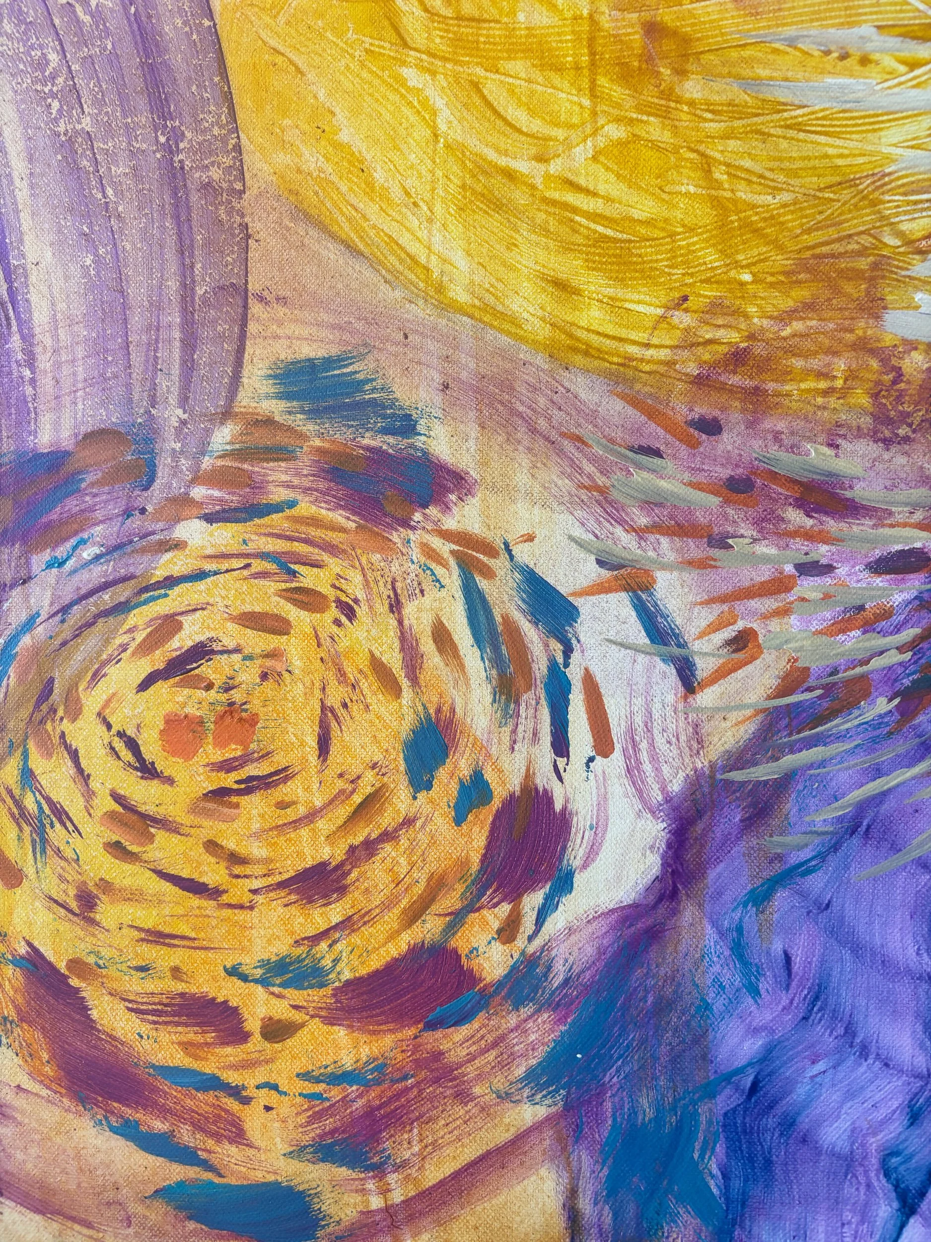 Éclat, acrylique et pigments sur toile, 116 x 89 cm, par Keren Schwarz