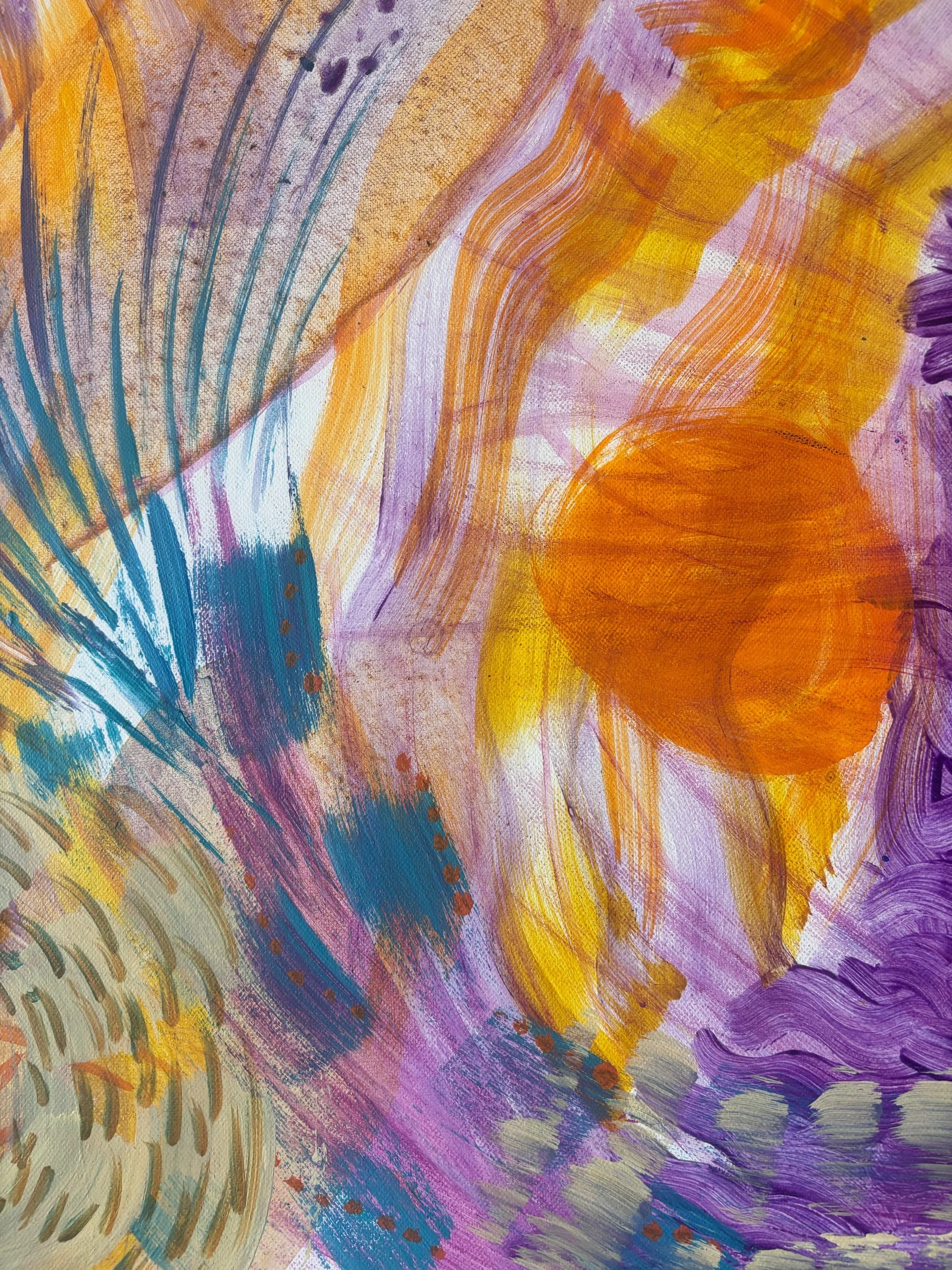 Éclat, acrylique et pigments sur toile, 116 x 89 cm, par Keren Schwarz