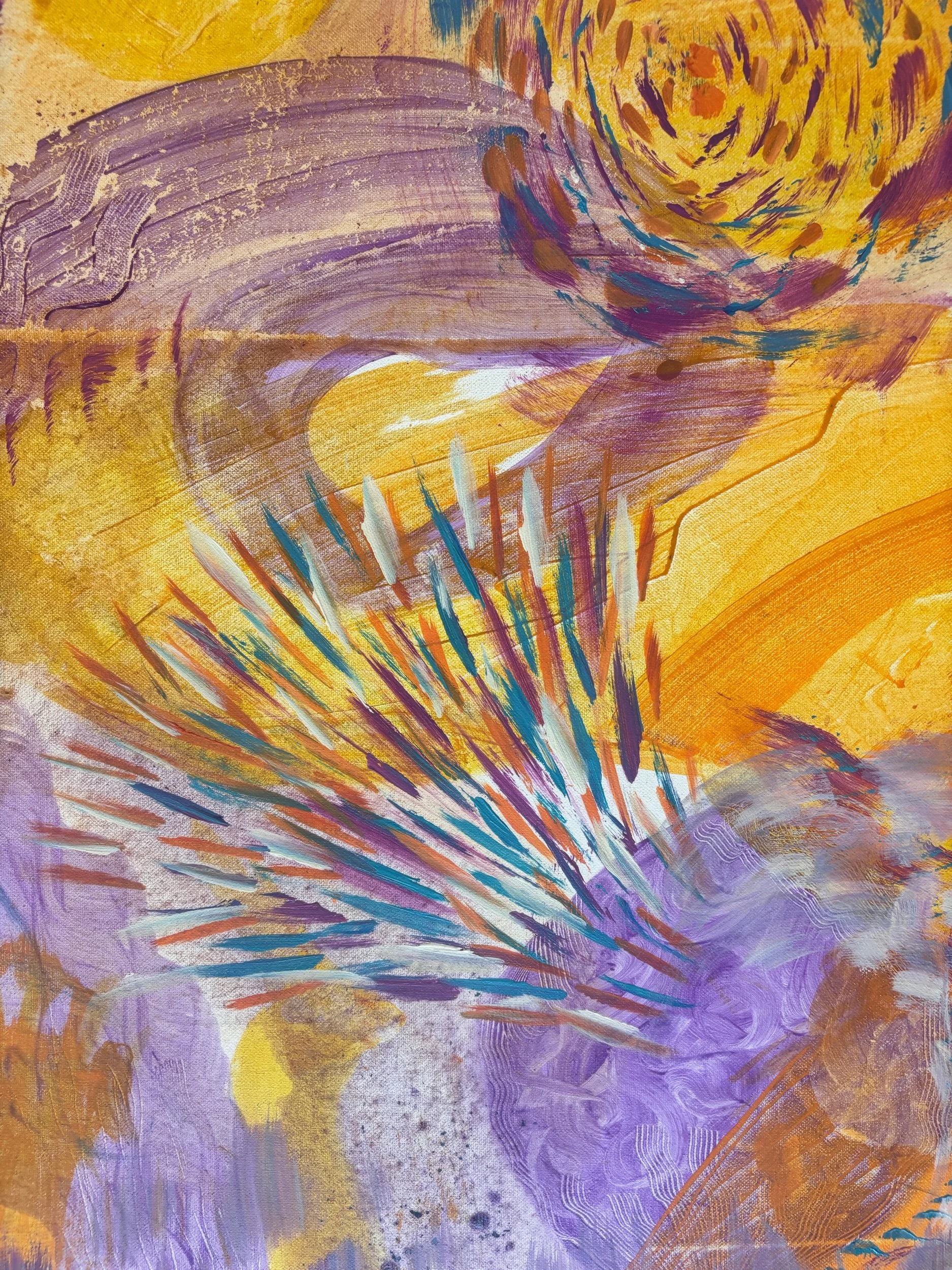 Éclat, acrylique et pigments sur toile, 116 x 89 cm, par Keren Schwarz