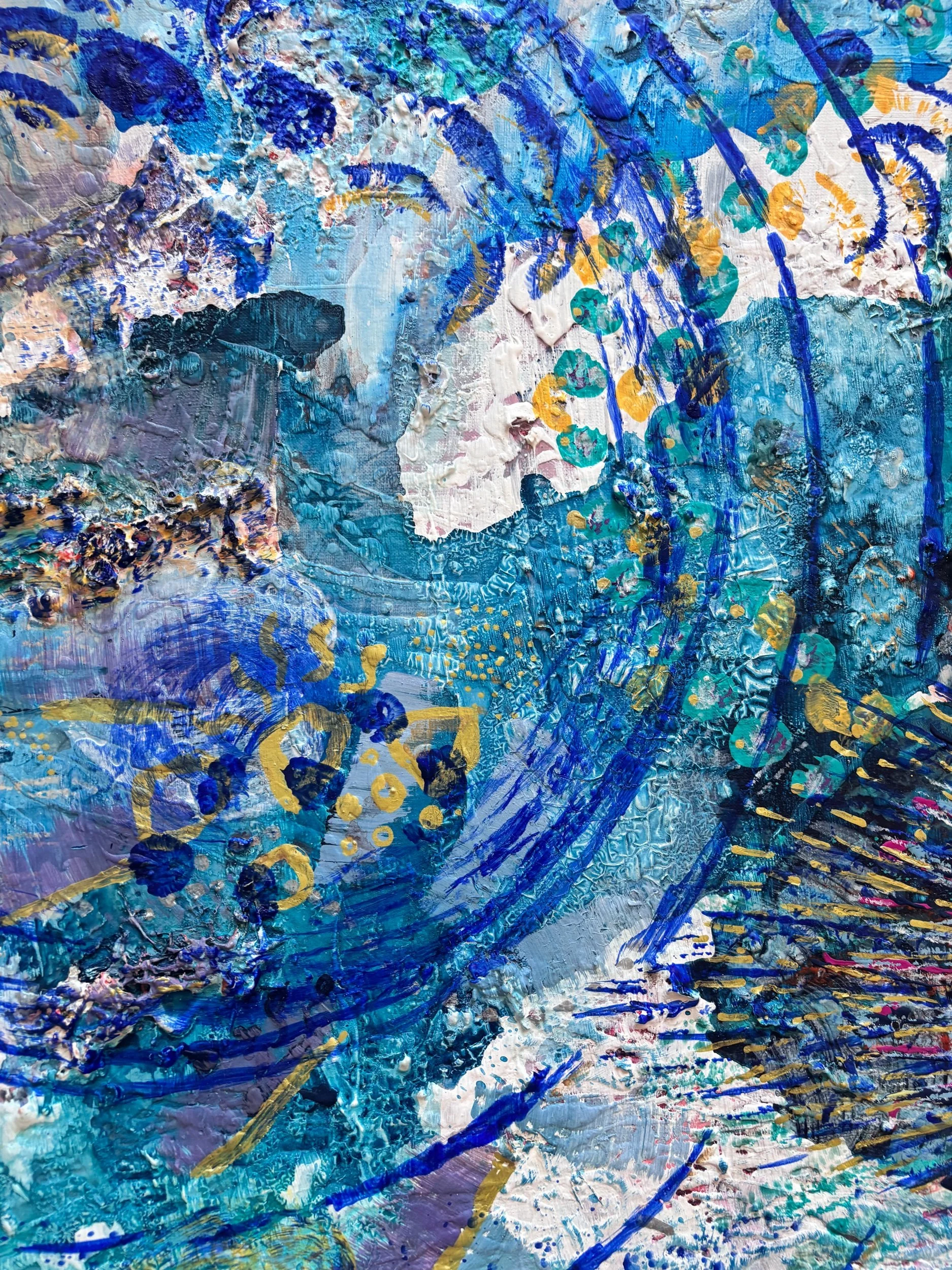 Horizon, acrylique et pigments sur toile, 100 x 80 cm, par Keren Schwarz