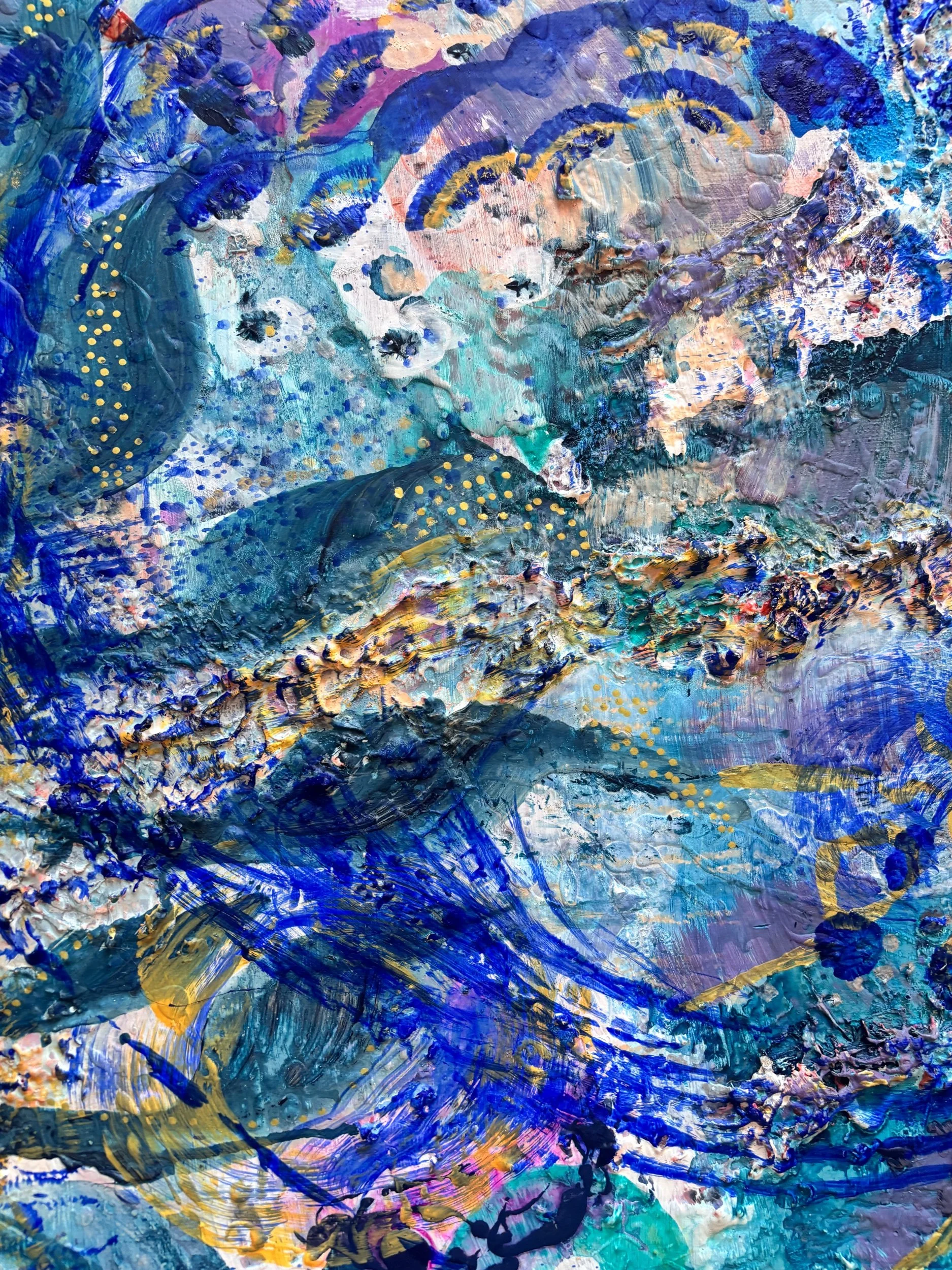 Horizon, acrylique et pigments sur toile, 100 x 80 cm, par Keren Schwarz