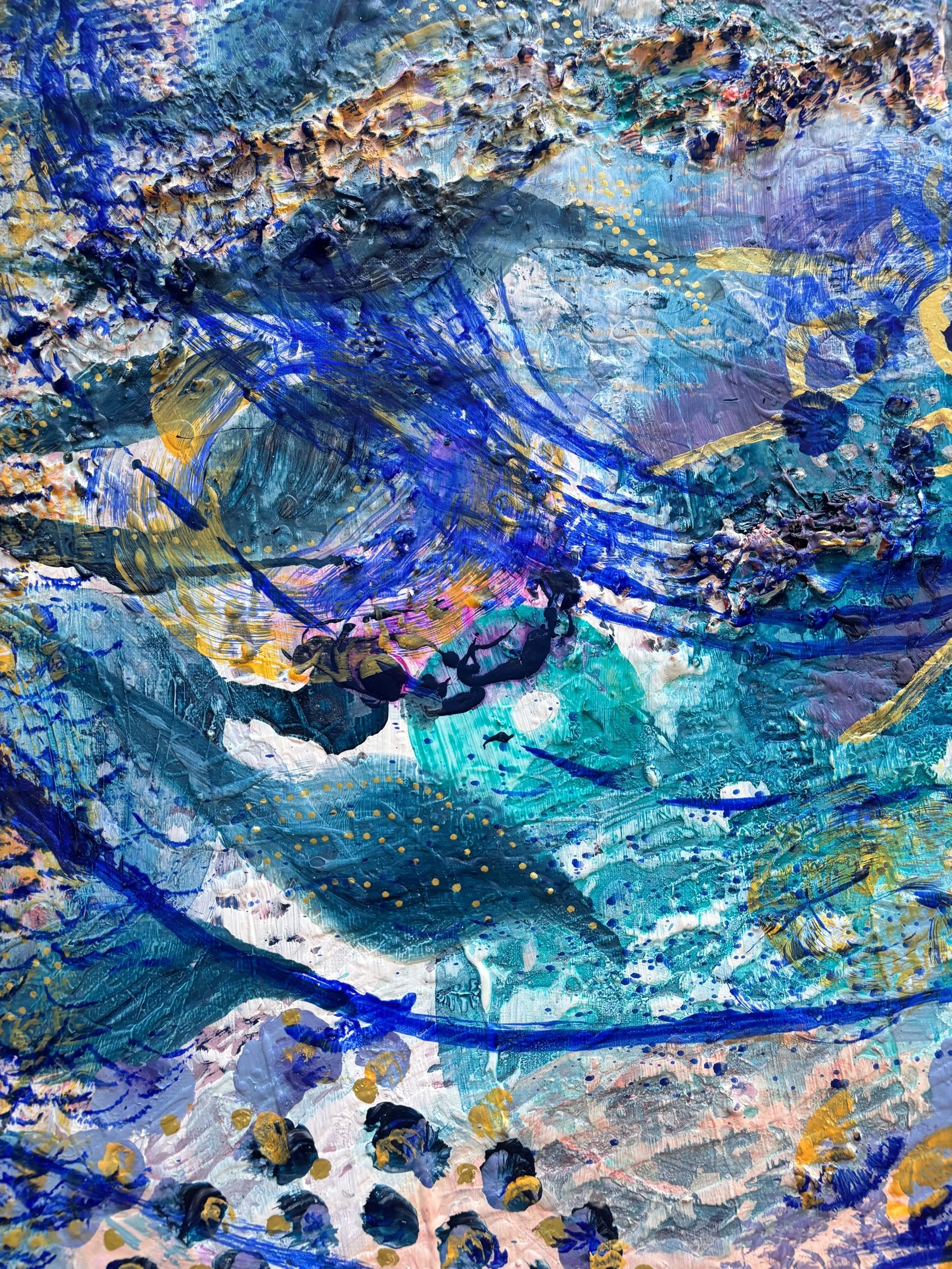 Horizon, acrylique et pigments sur toile, 100 x 80 cm, par Keren Schwarz