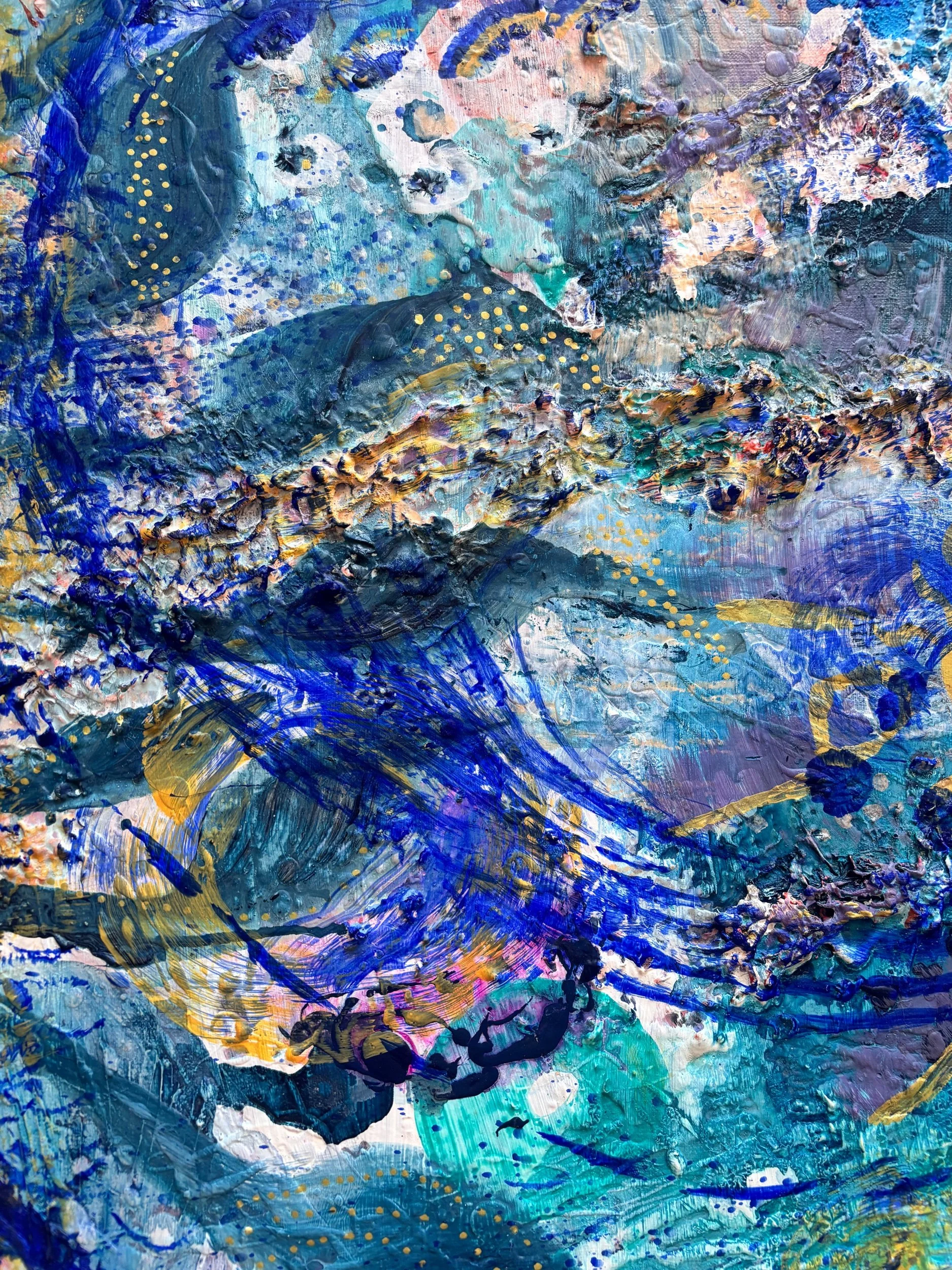 Horizon, acrylique et pigments sur toile, 100 x 80 cm, par Keren Schwarz