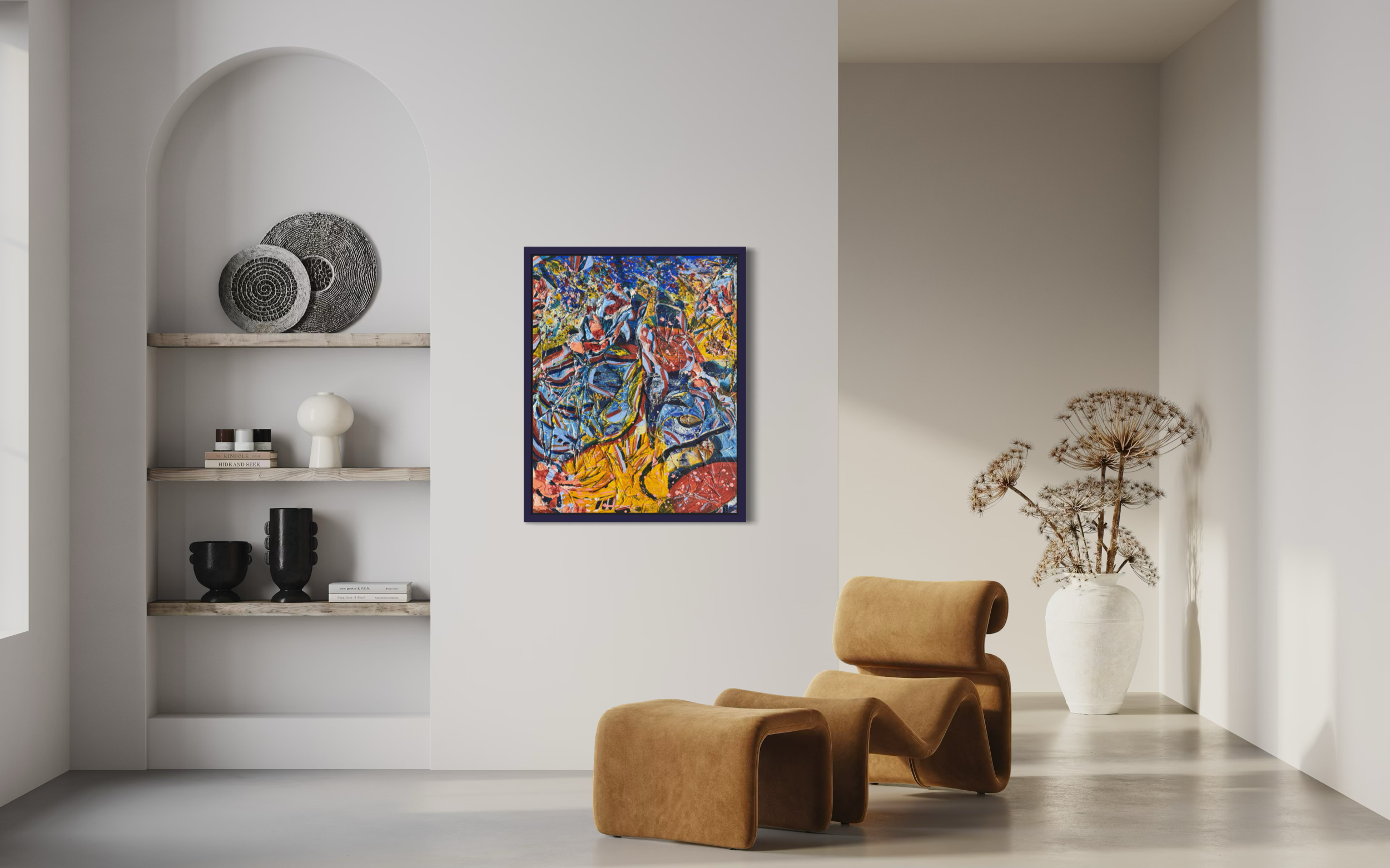 Alma, acrylique et pigments naturels sur toile, 100 x 80 cm, par Keren Schwarz