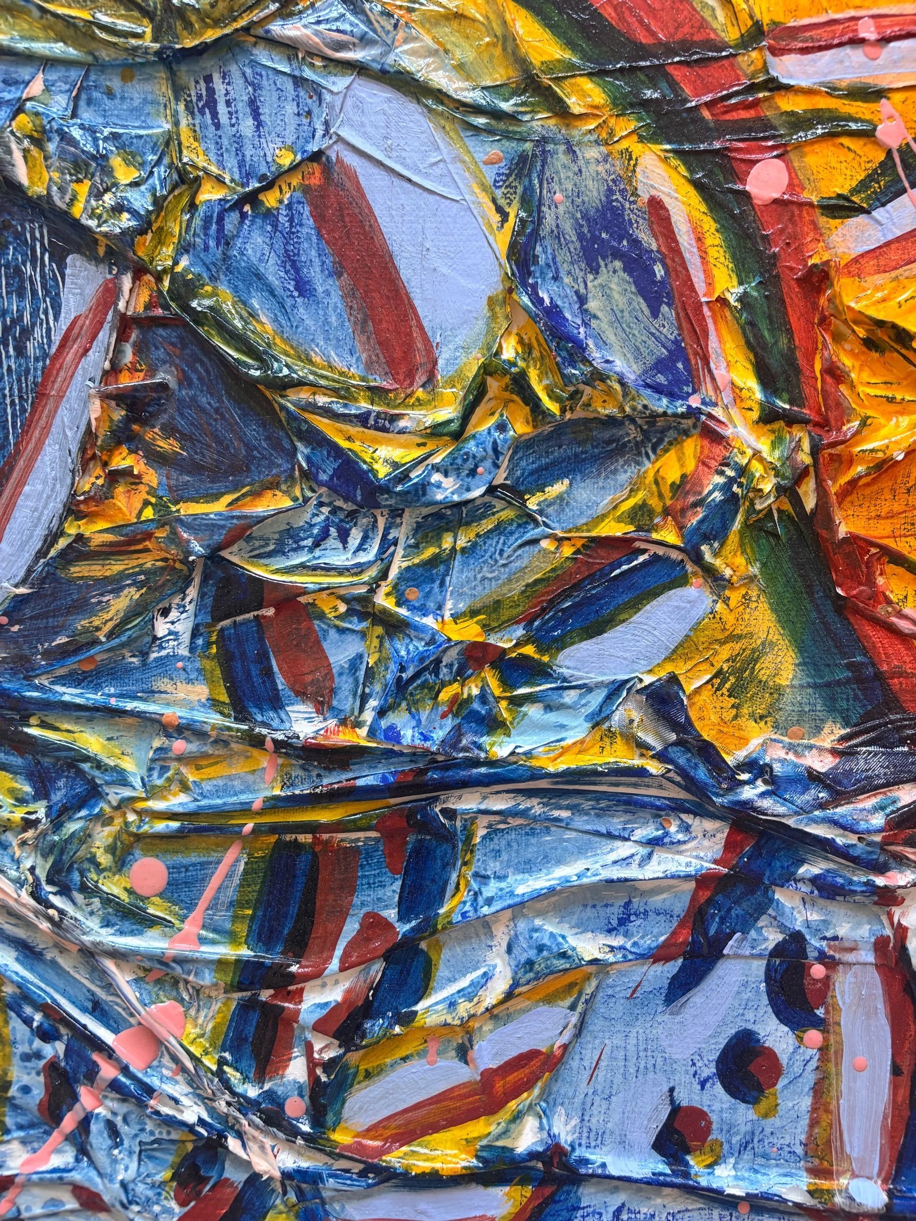 Alma, acrylique et matières sur toile, 100 x 80 cm, par Keren Schwarz