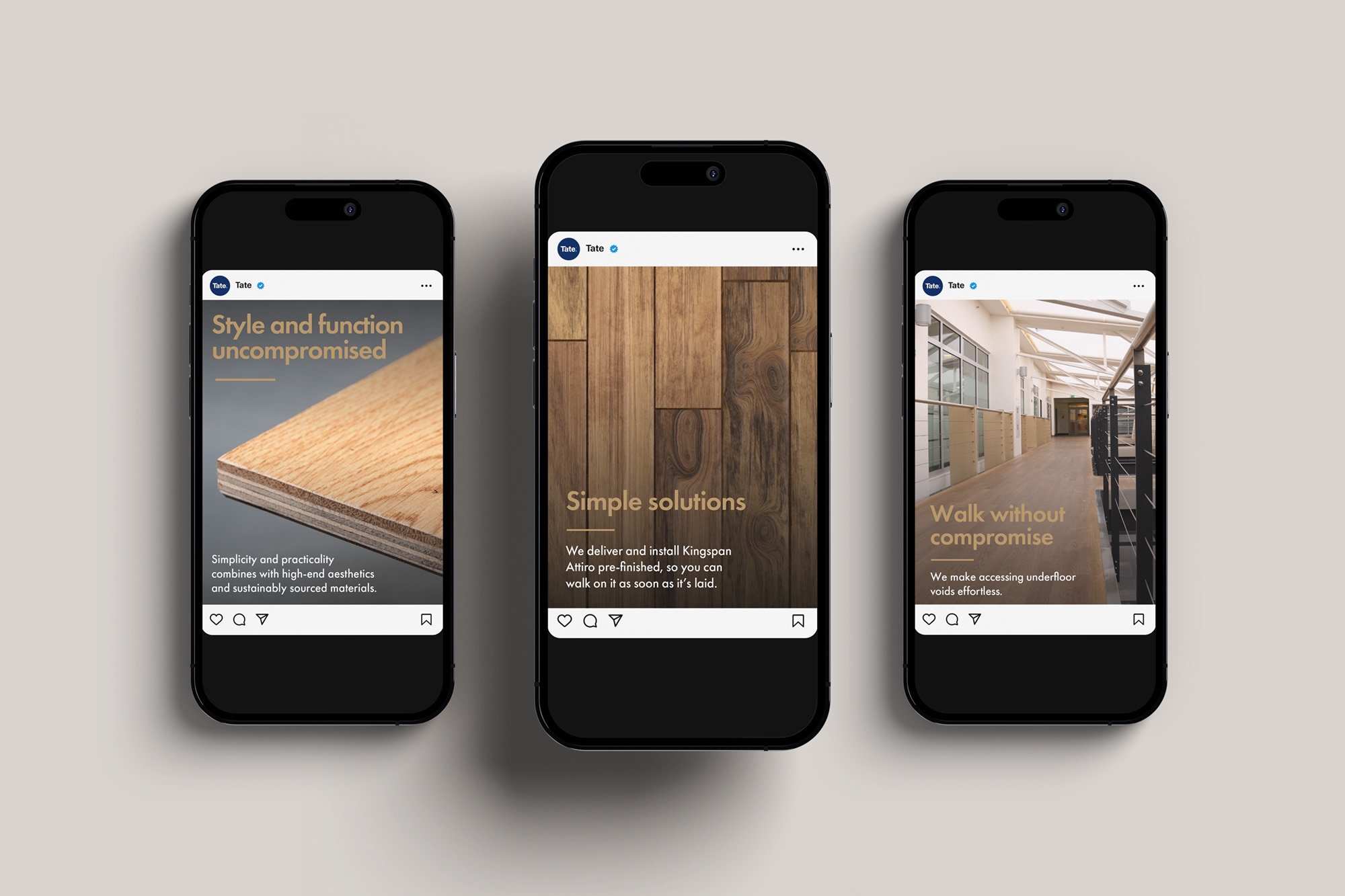 Tate Attiro social media campaign promoting the flooring product range