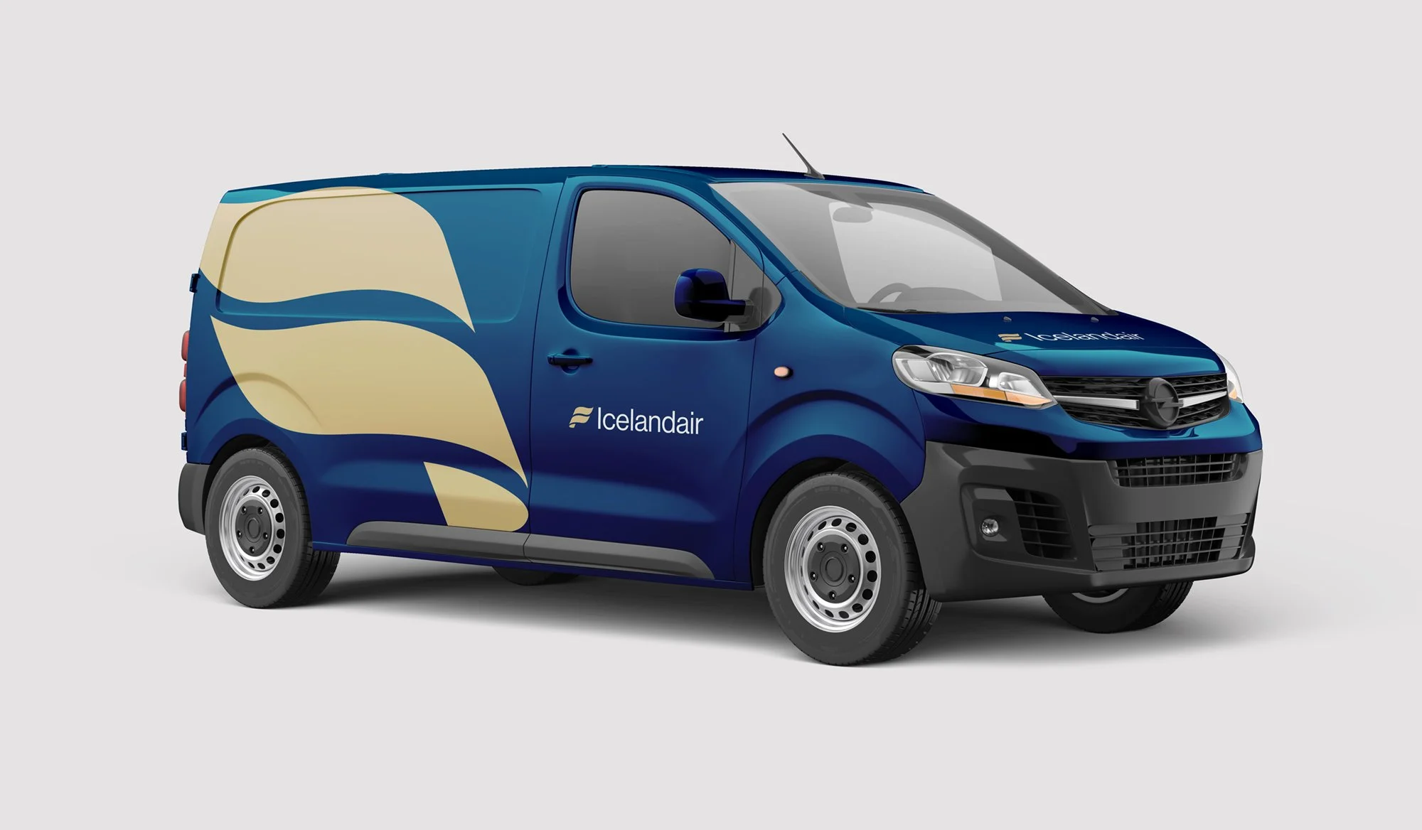 Branded airline vehicle livery applied to a delivery van