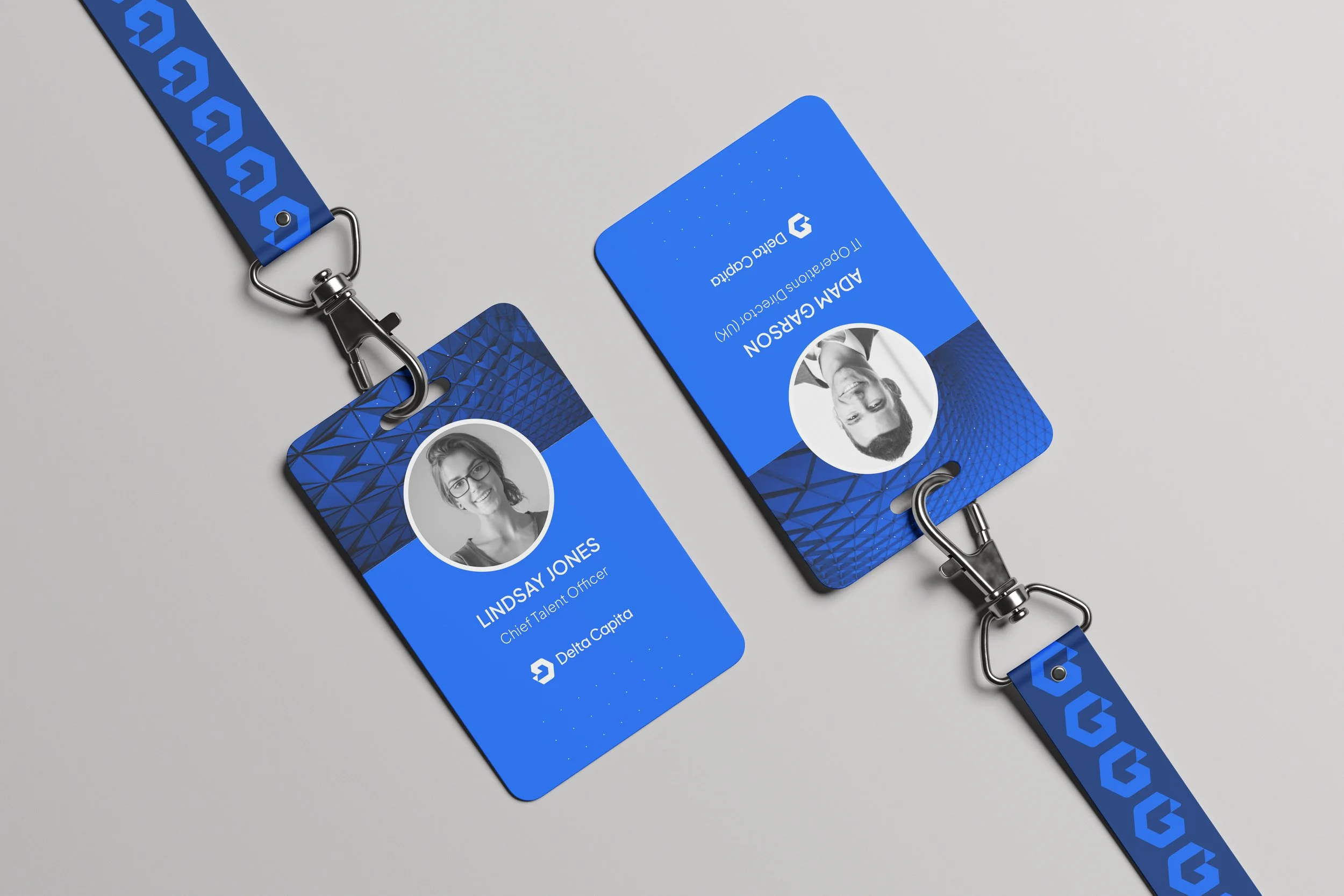Financial services branded identification tags and lanyards