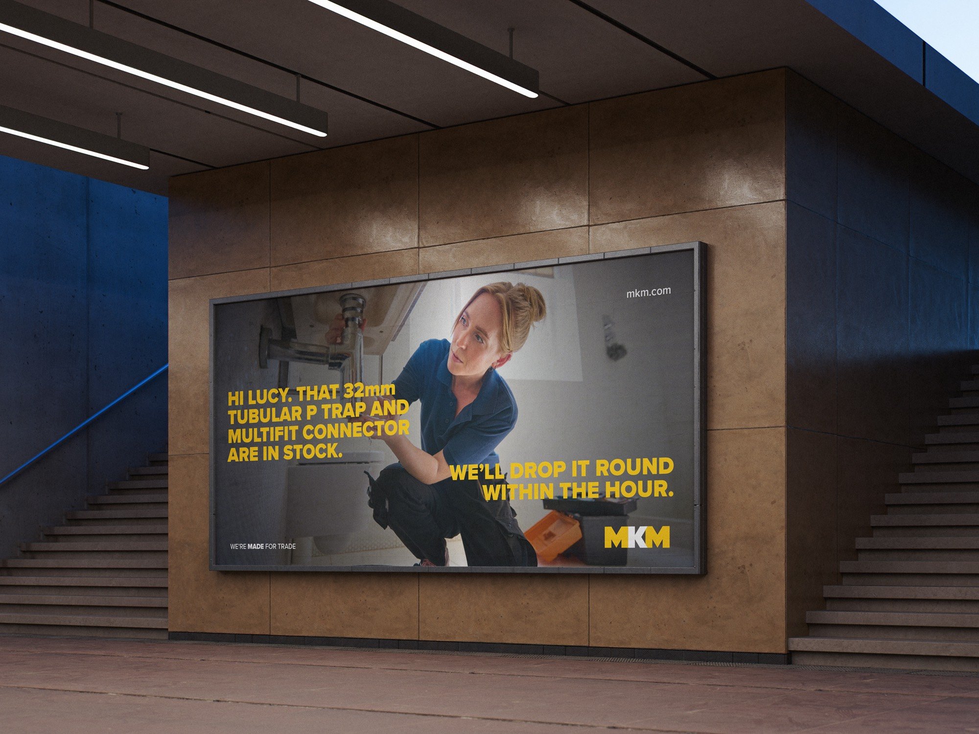 MKM Made for Trade “We'll drop it round” advertising billboard