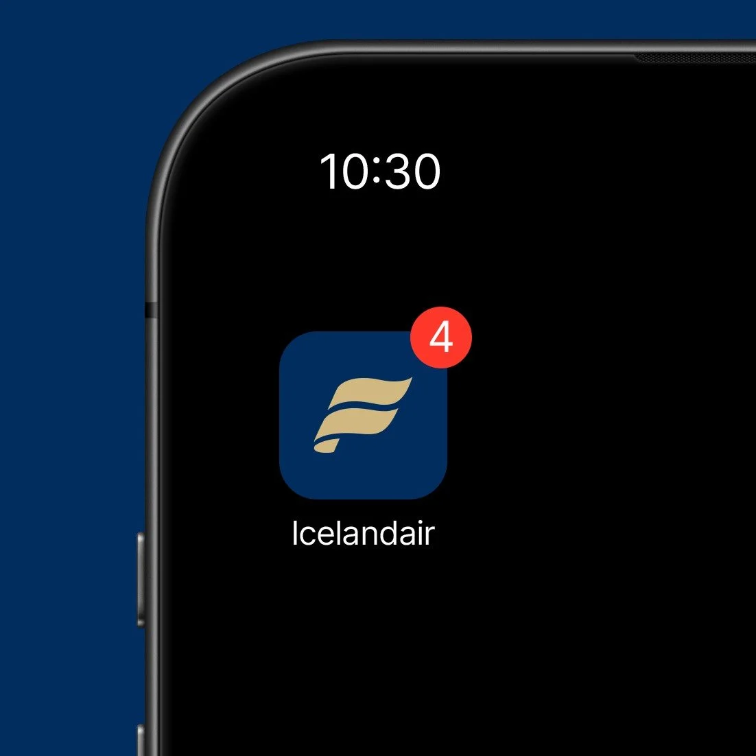 Airline app icon displayed on a smartphone