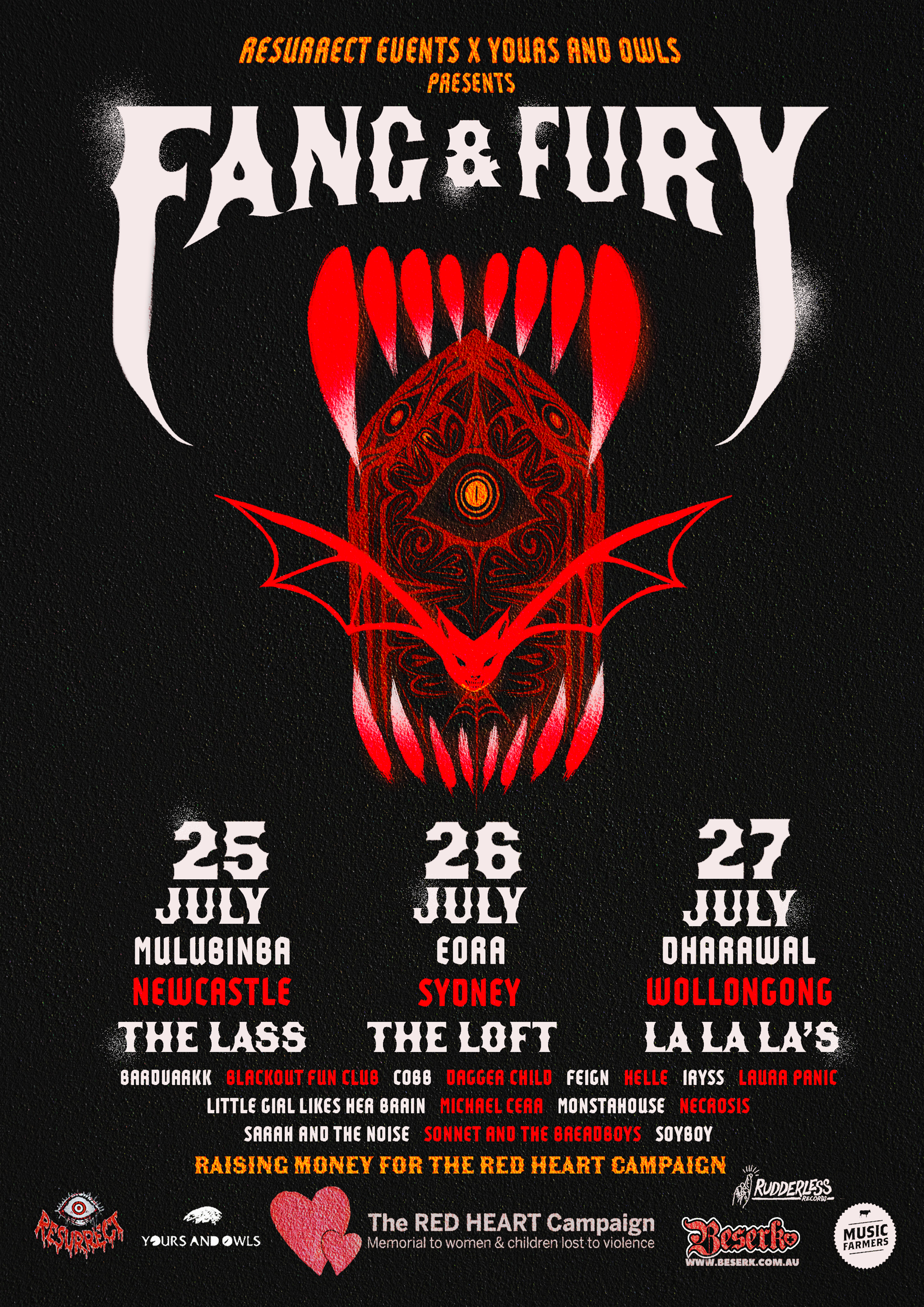 fang & fury charity event poster