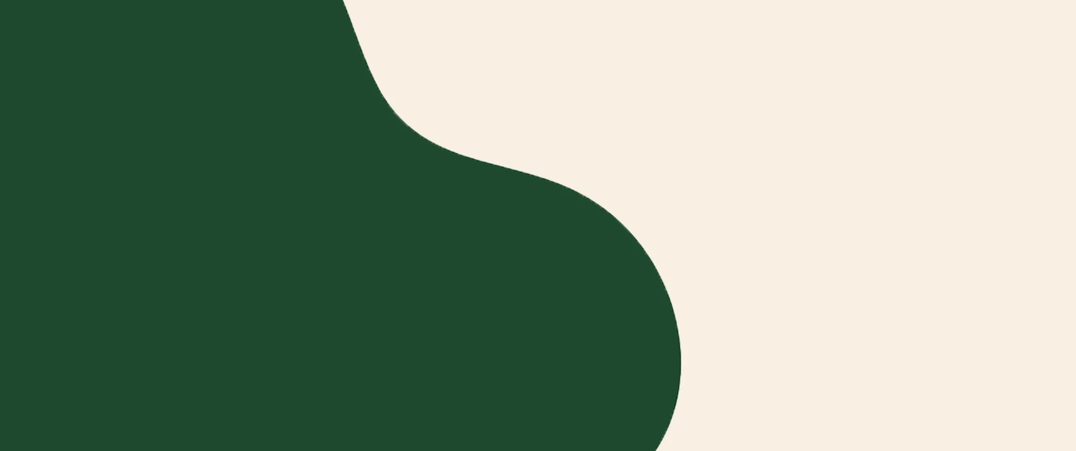 Abstract image with dark green and beige curved shapes.