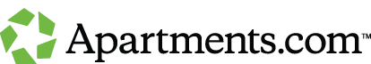 The Apartments.com logo, featuring a green stylized house icon next to the text 'Apartments.com'.