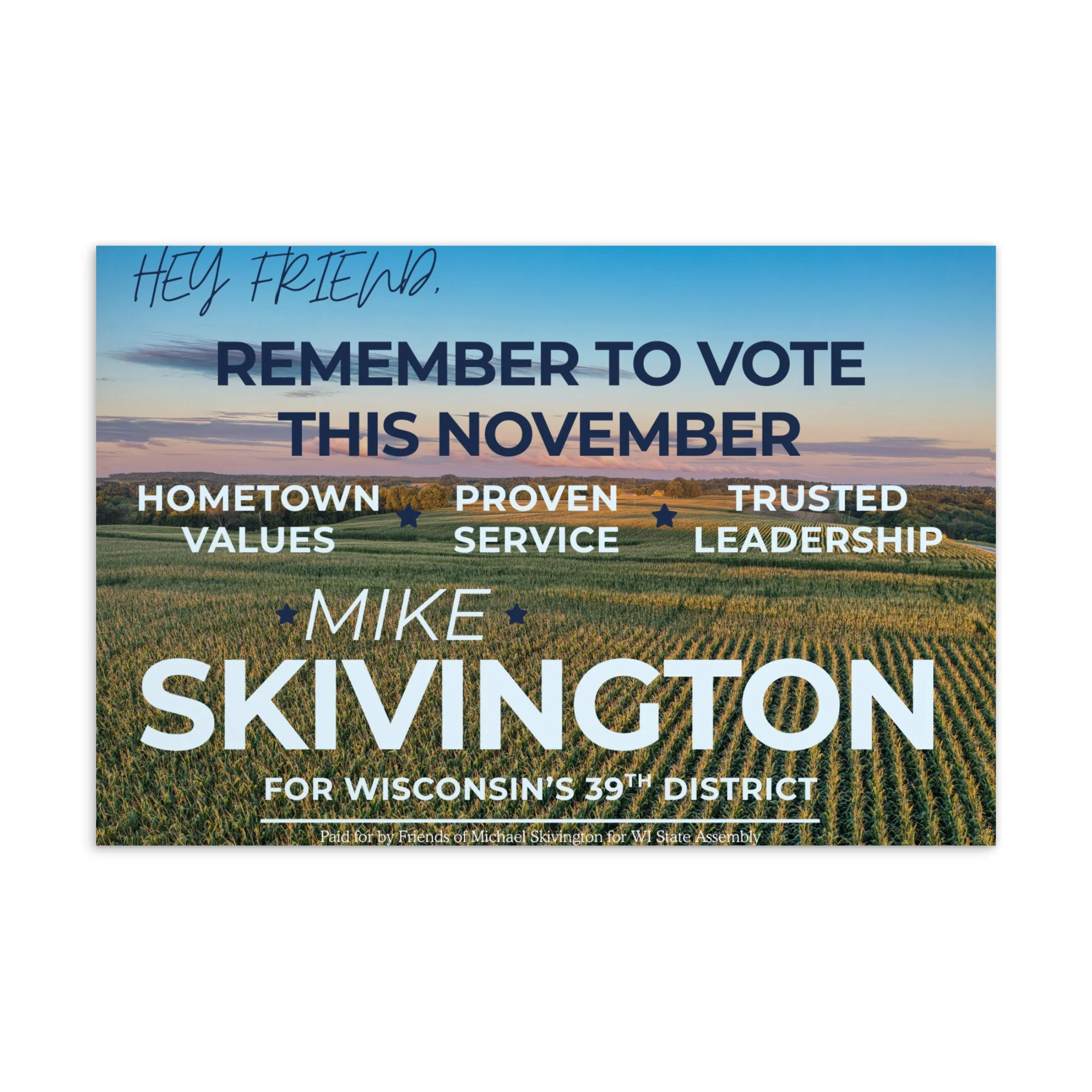 Mail to your friends! Remember to Vote Postcard - Field