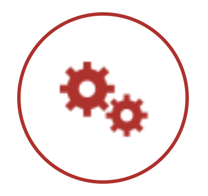 MB Sport two red gears within a red circle on a white background, symbolizing settings or mechanics.