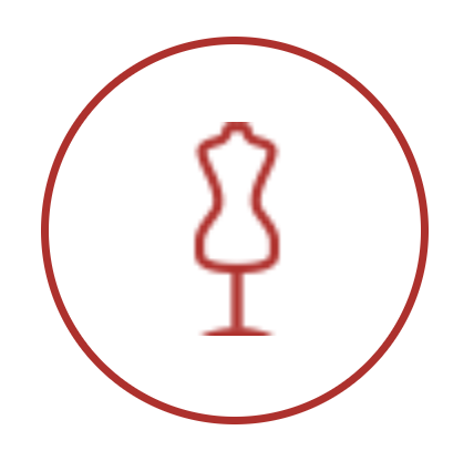 MB Sport icon of a dress form or mannequin inside a red circle