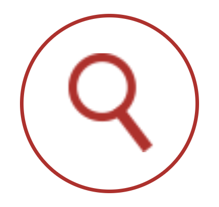 MB Sport magnifying glass icon inside a red circle