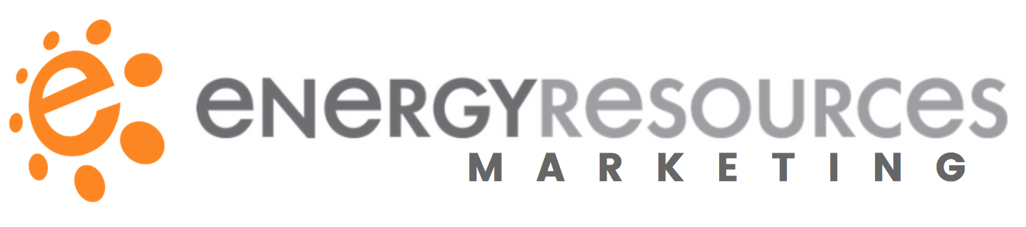 Logo for Energy Resources Marketing with a stylized orange sun and the company name in gray text.