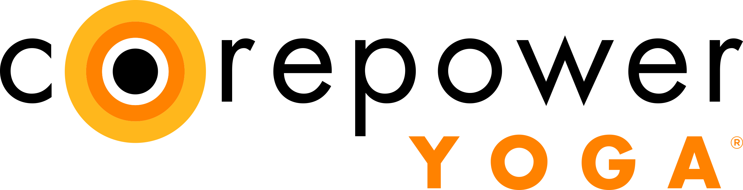 Lululemon Athletica logo with black, orange, and white concentric circles, and the words 'Lululemon ATHLETICA YOGA' in black and orange text.