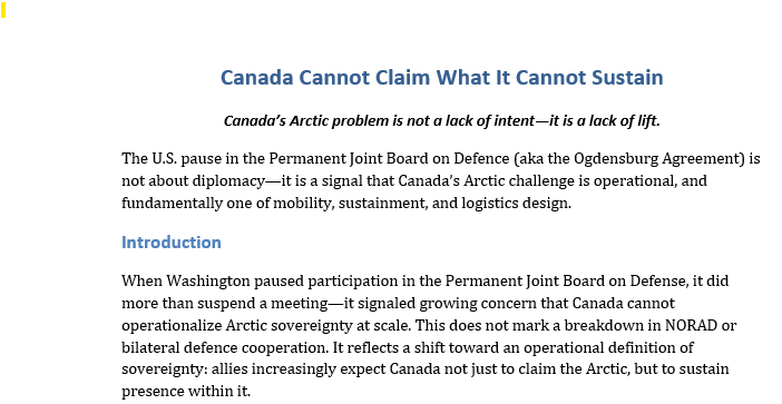 Canada Cannot Claim What It Cannot Sustain
