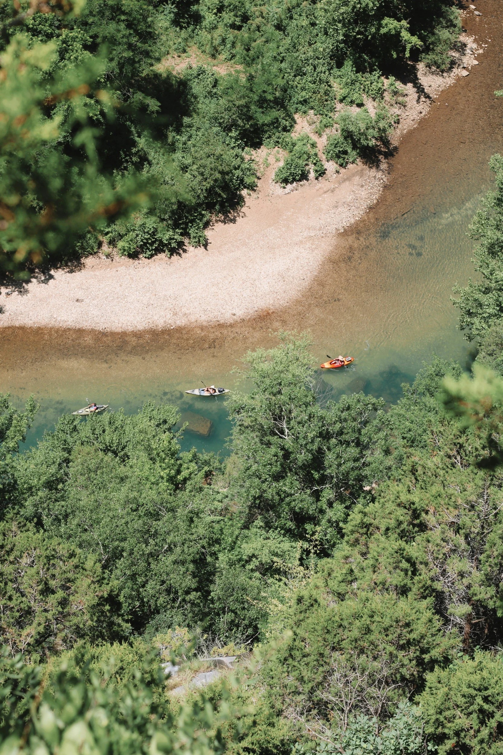Aerial view of the Buffalo River in Arkansas.