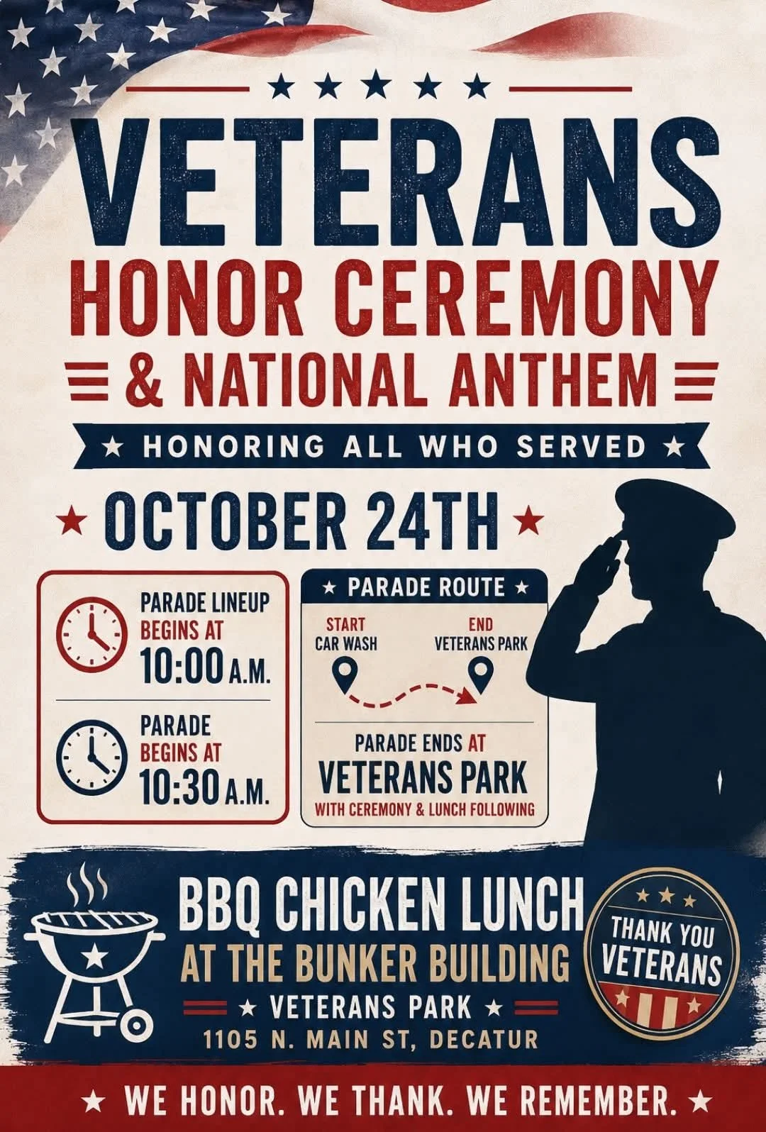 Veterans Honor Ceremony & National Anthem 