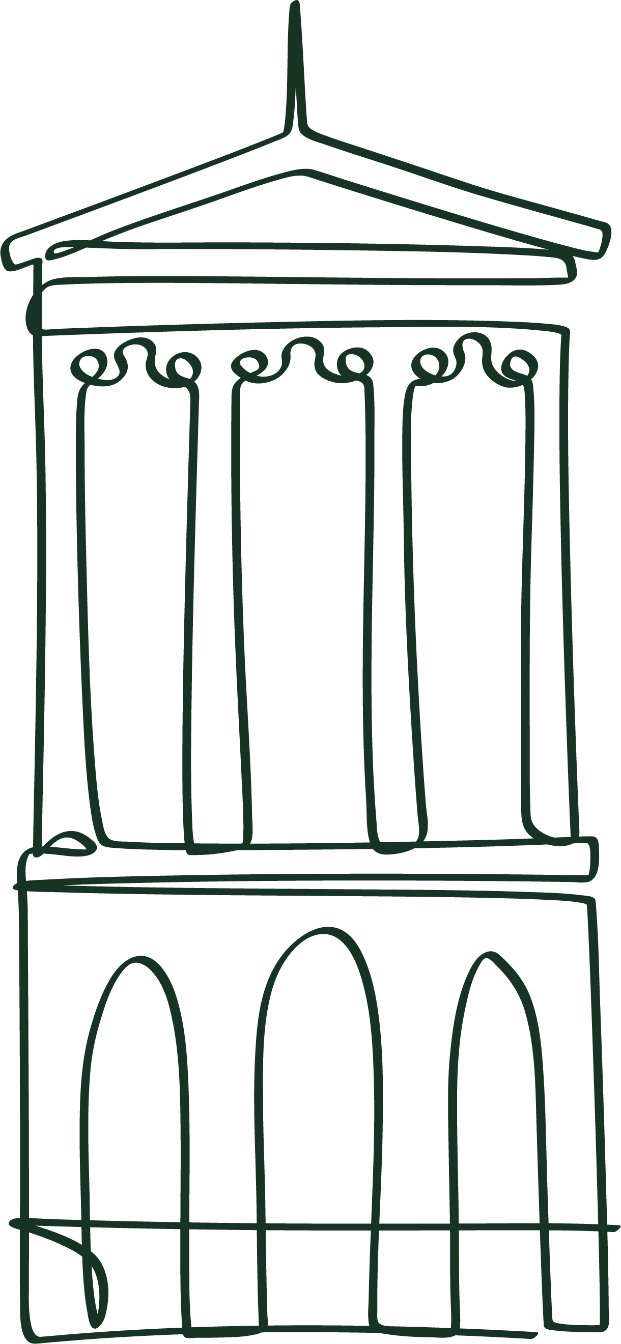 Line drawing of Society’s historic building at Waterloo Place, Edinburgh.