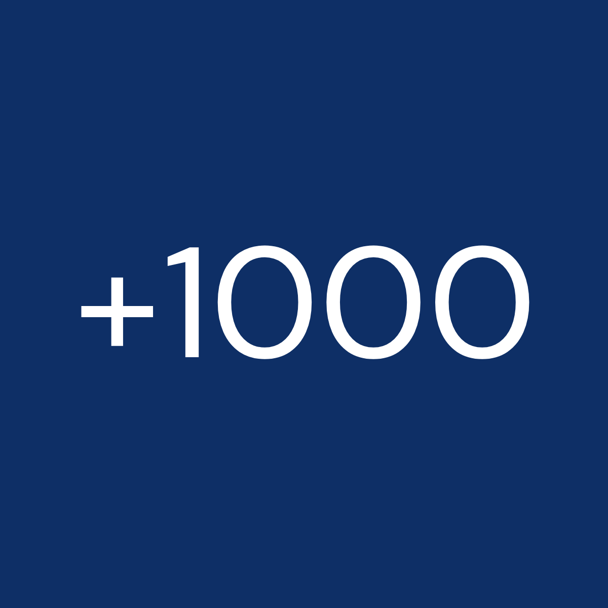 Schermo blu con scritta bianca '+1000'