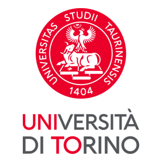 Logo dell'Università di Torino con simbolo rosso e testo in italiano e inglese.